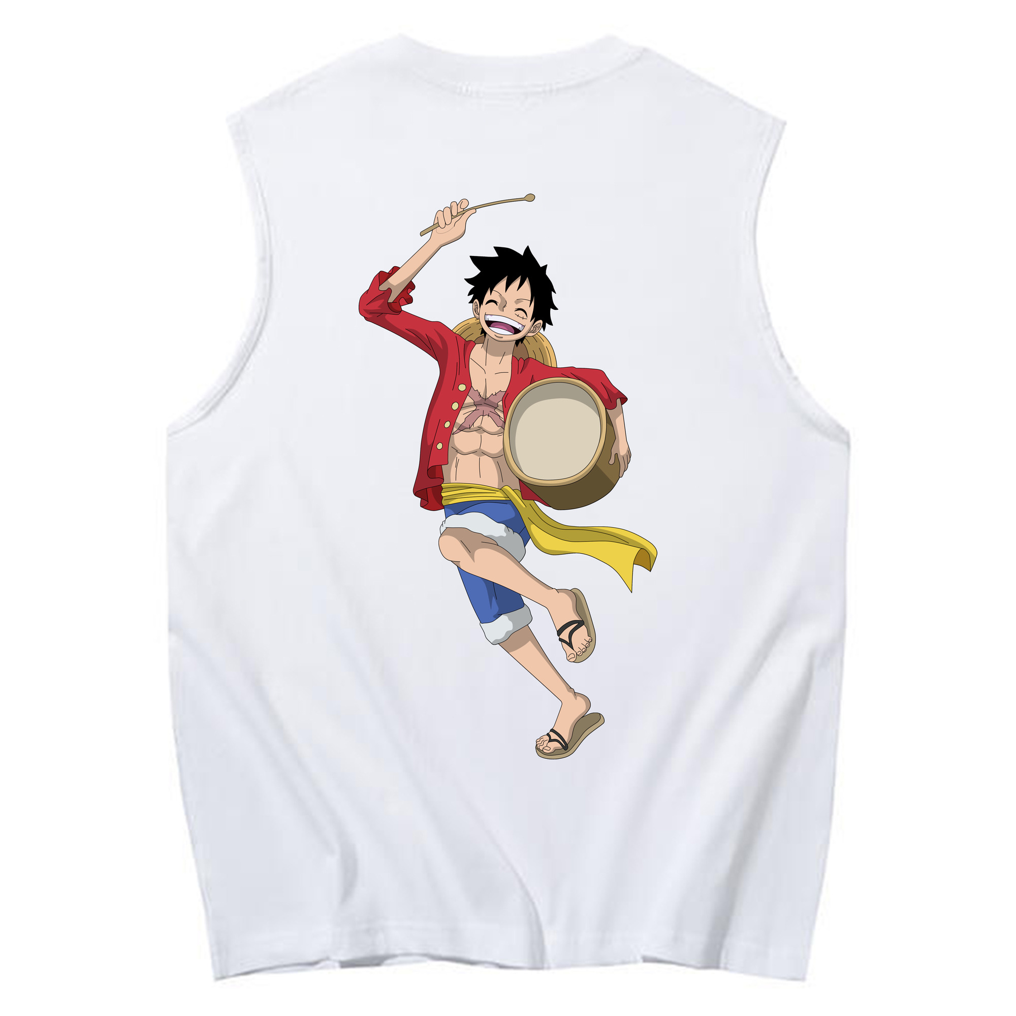 ワンピース モンキー・D・ルフィ ONE PIECE Monkey D. Luffy コットン100％タンクトップ（背面プリント）