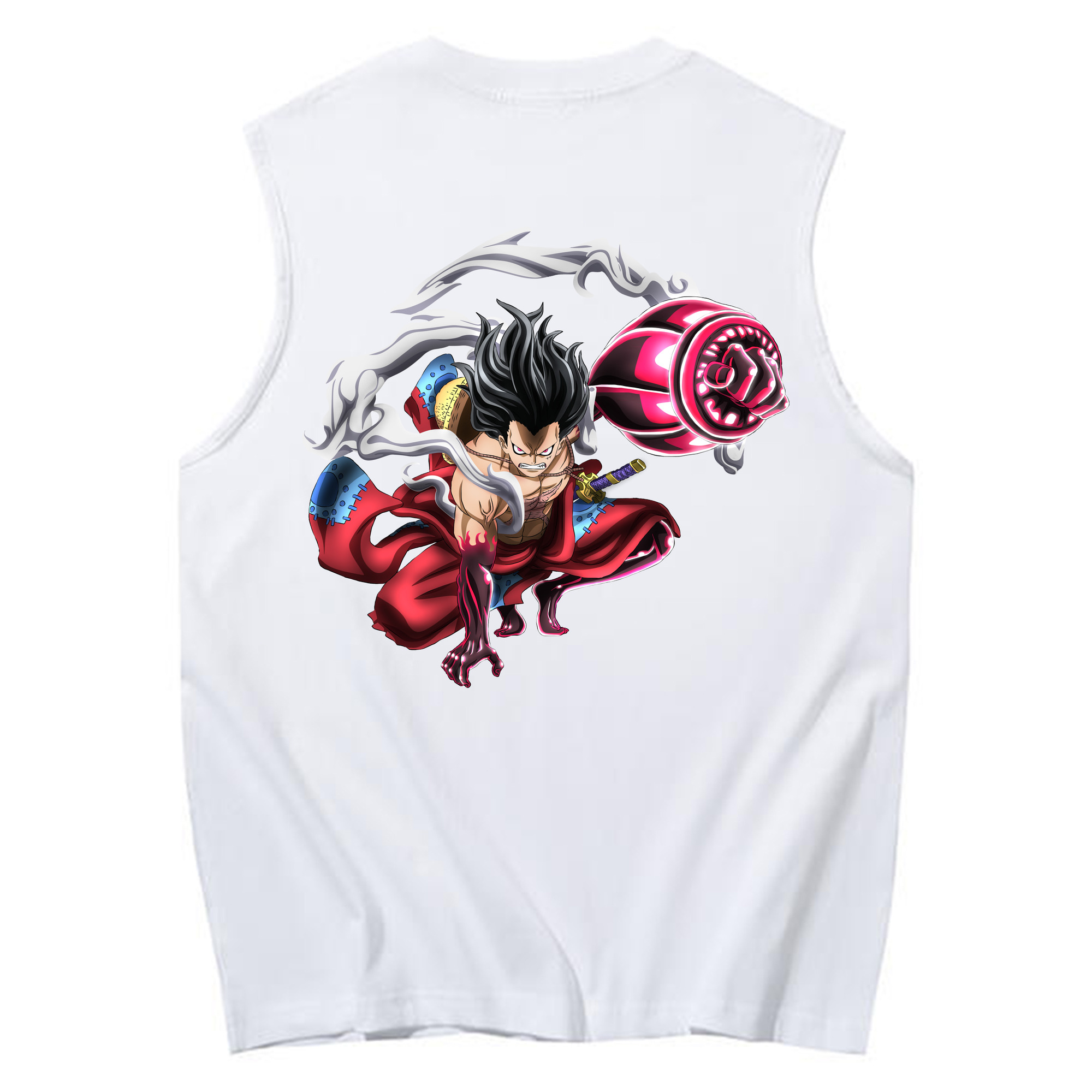 ワンピース モンキー・D・ルフィ ONE PIECE Monkey D. Luffy コットン100％タンクトップ（背面プリント）