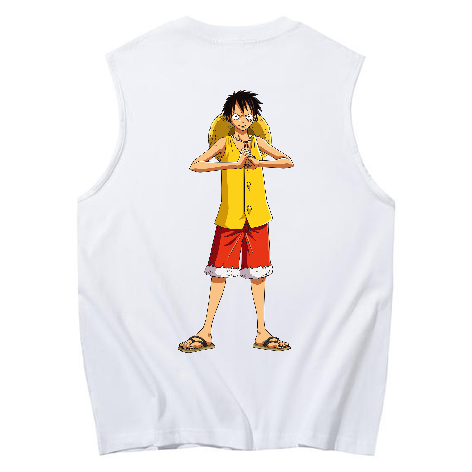 ワンピース モンキー・D・ルフィ ONE PIECE Monkey D. Luffy コットン100％タンクトップ（背面プリント）