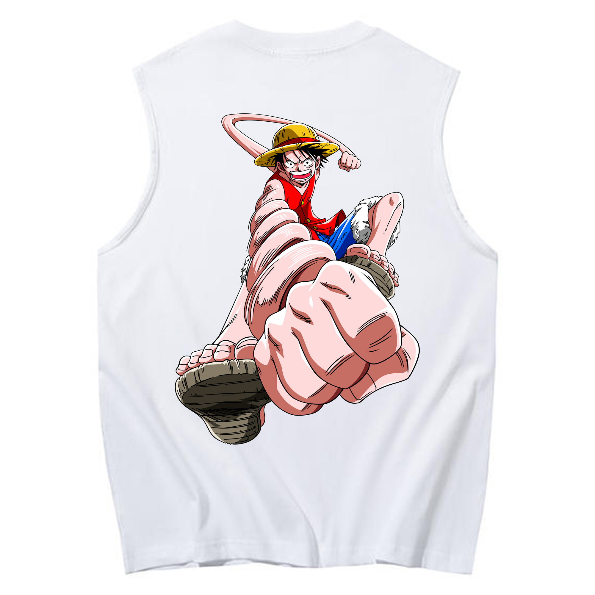 ワンピース モンキー・D・ルフィ ONE PIECE Monkey D. Luffy コットン100％タンクトップ（背面プリント）