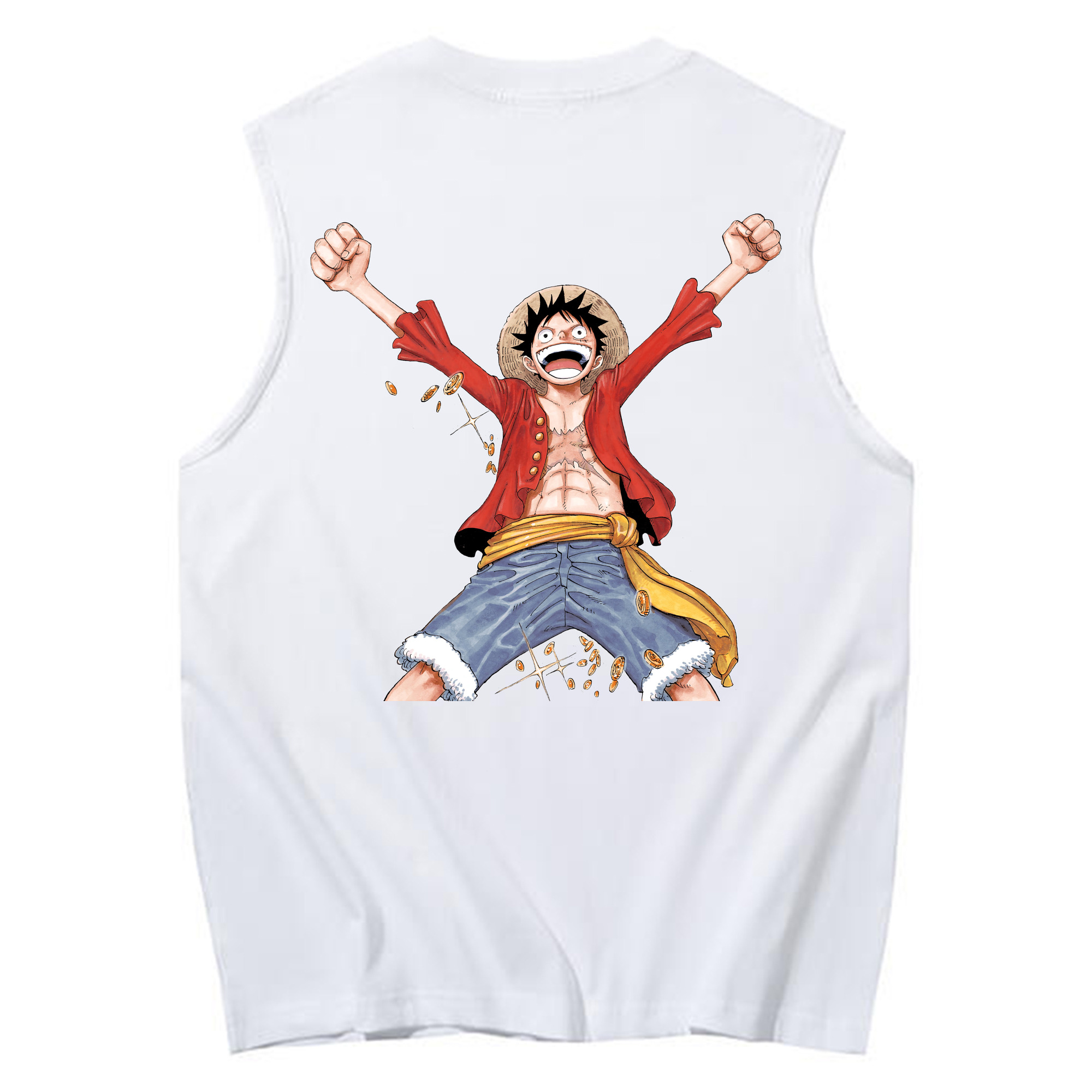 ワンピース モンキー・D・ルフィ ONE PIECE Monkey D. Luffy コットン100％タンクトップ（背面プリント）