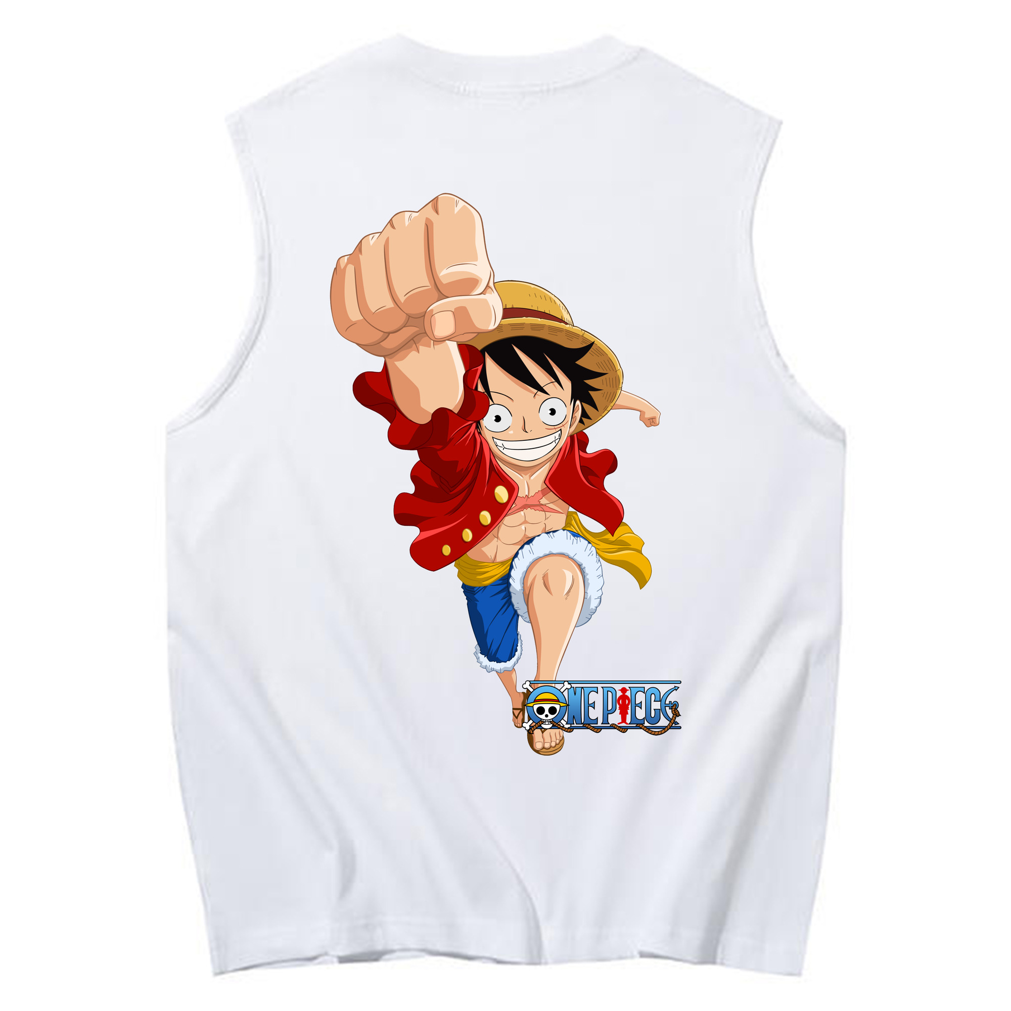 ワンピース モンキー・D・ルフィ ONE PIECE Monkey D. Luffy コットン100％タンクトップ（背面プリント）