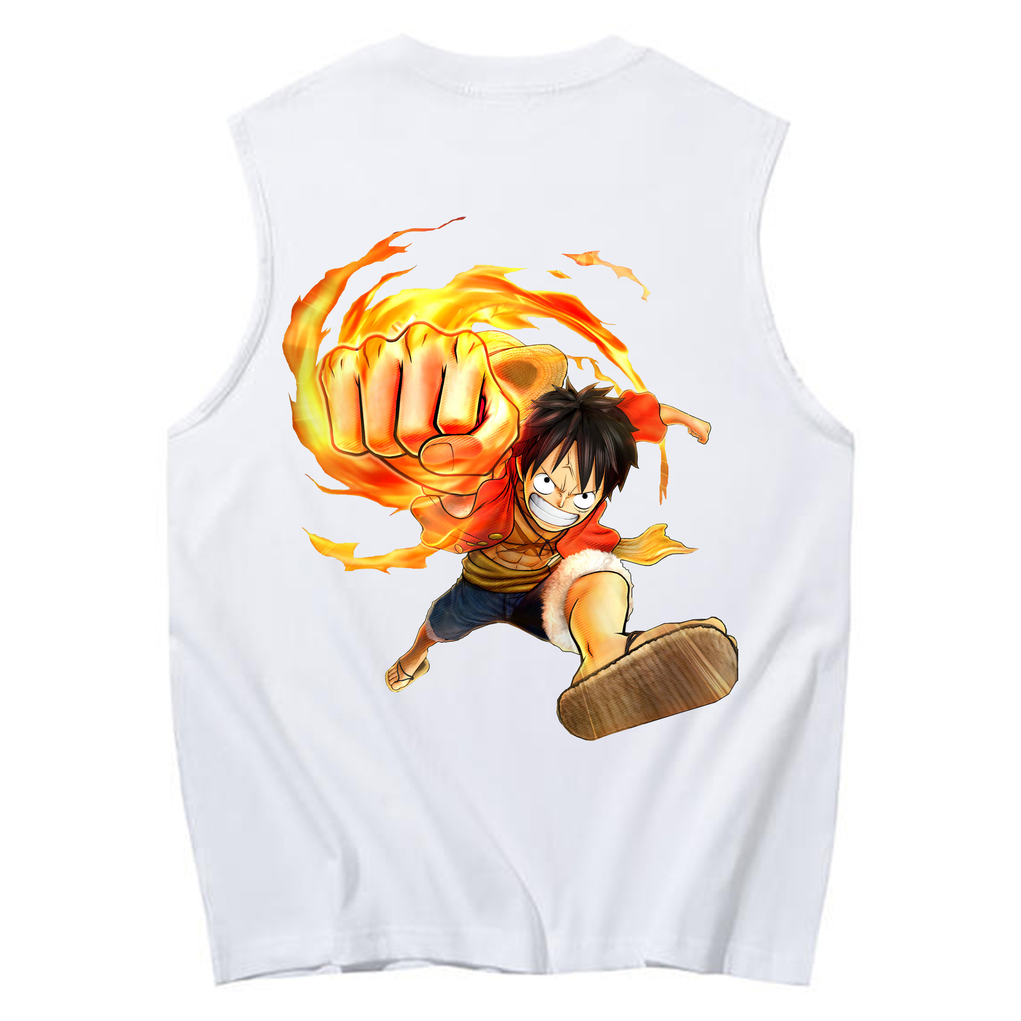 ワンピース モンキー・D・ルフィ ONE PIECE Monkey D. Luffy コットン100％タンクトップ（背面プリント）