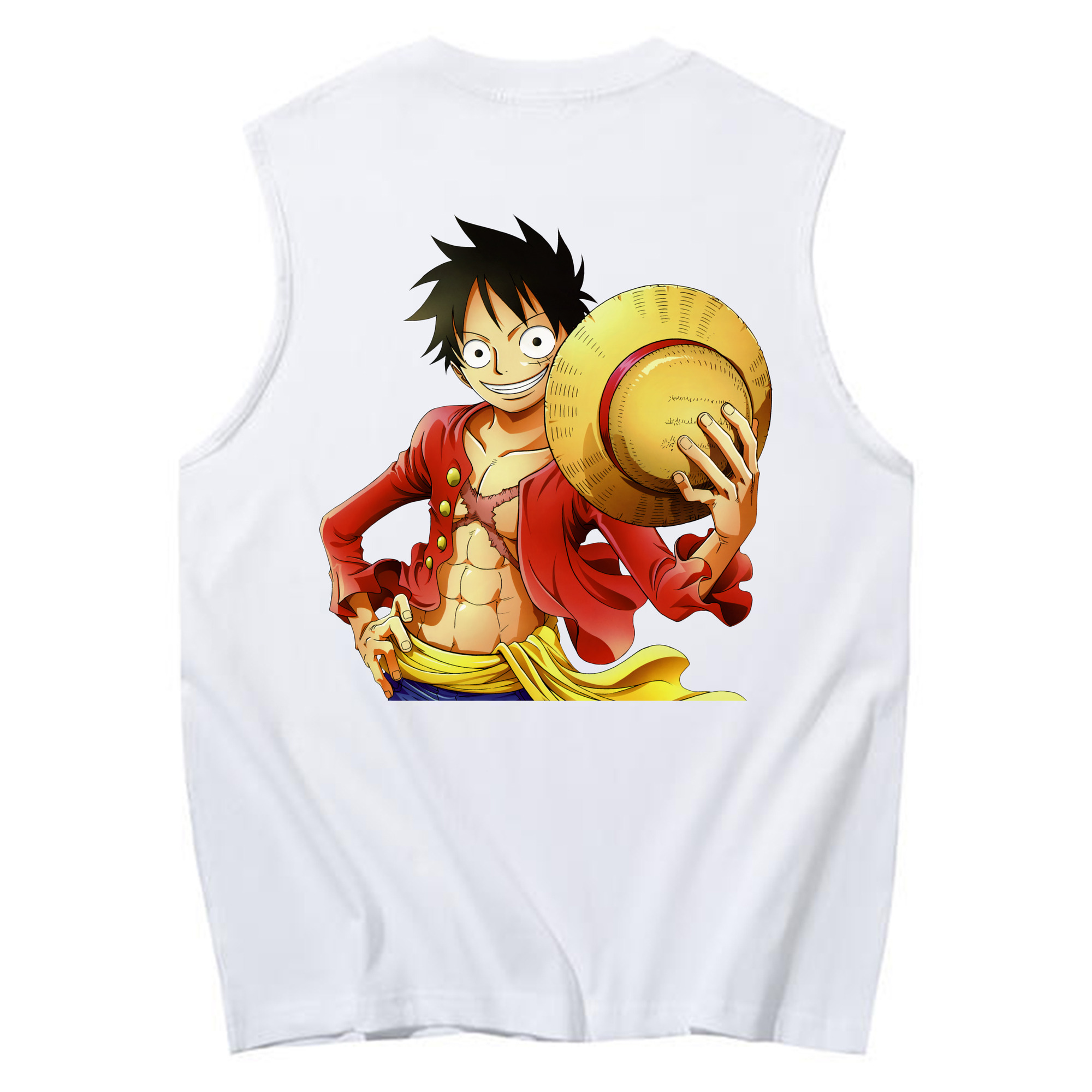 ワンピース モンキー・D・ルフィ ONE PIECE Monkey D. Luffy コットン100％タンクトップ（背面プリント）