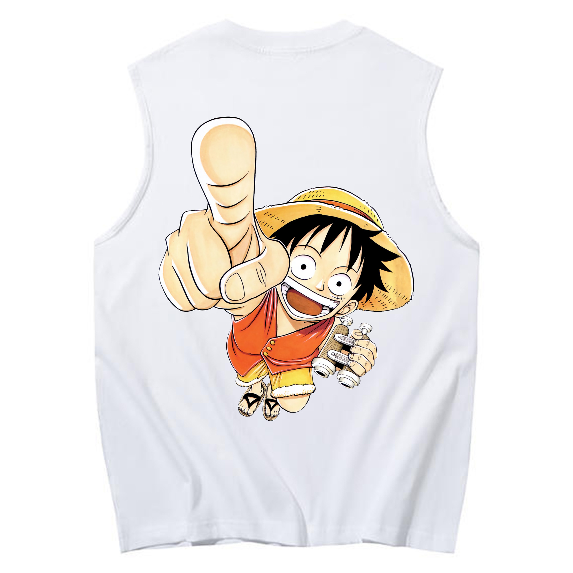 ワンピース モンキー・D・ルフィ ONE PIECE Monkey D. Luffy コットン100％タンクトップ（背面プリント）