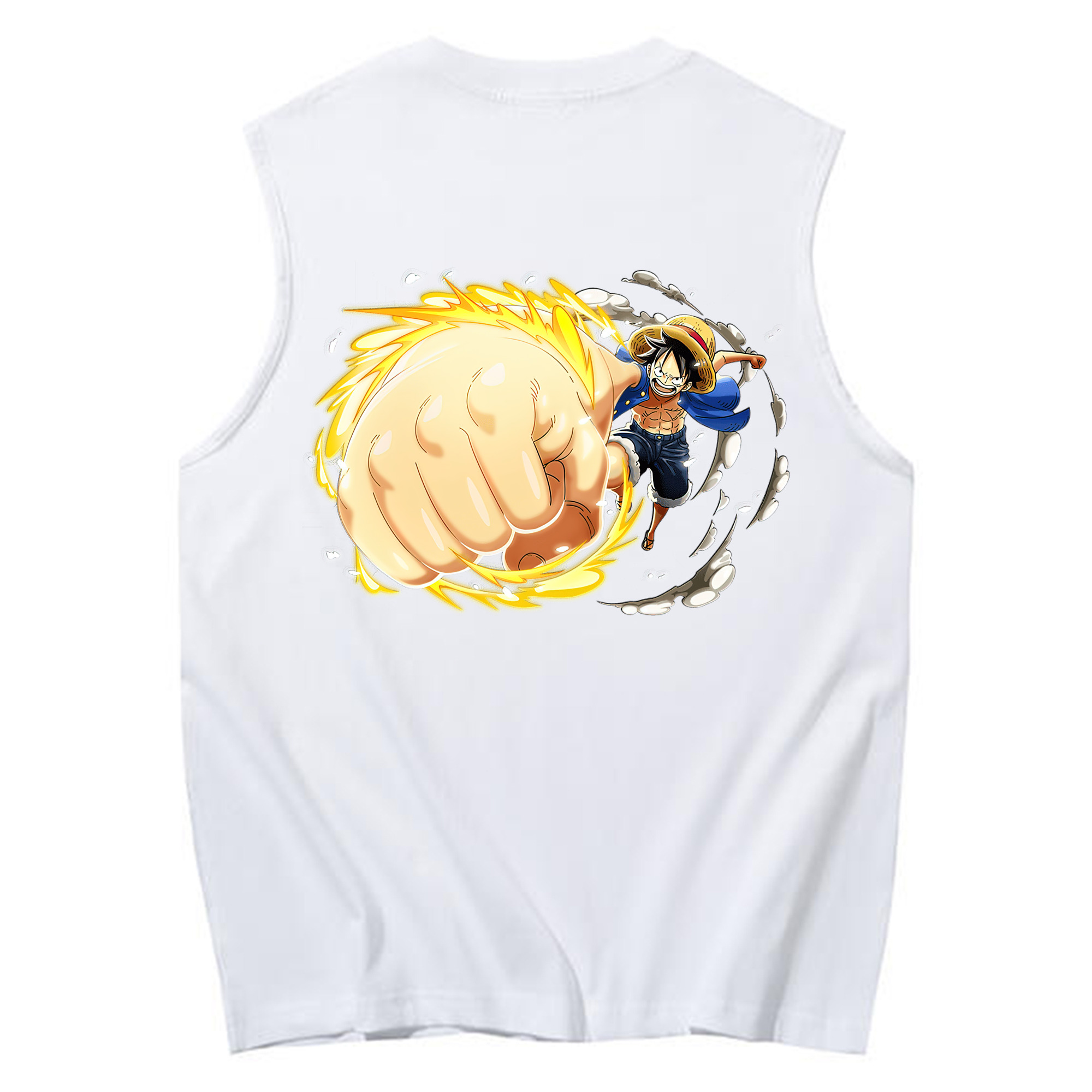 ワンピース モンキー・D・ルフィ ONE PIECE Monkey D. Luffy コットン100％タンクトップ（背面プリント）