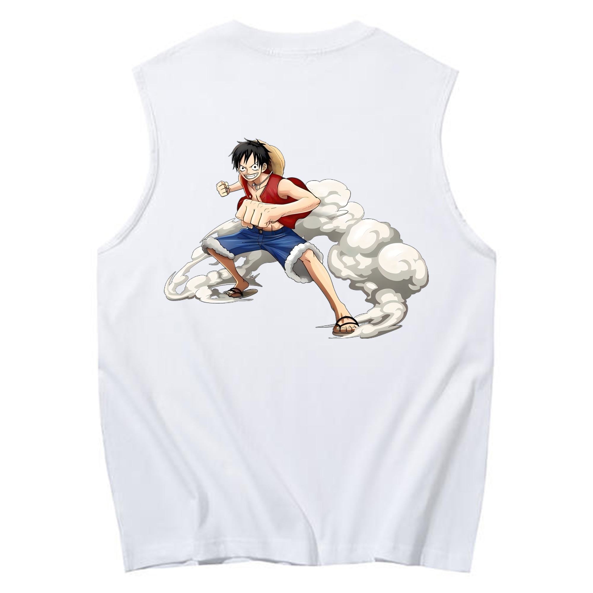 ワンピース モンキー・D・ルフィ ONE PIECE Monkey D. Luffy コットン100％タンクトップ（背面プリント）