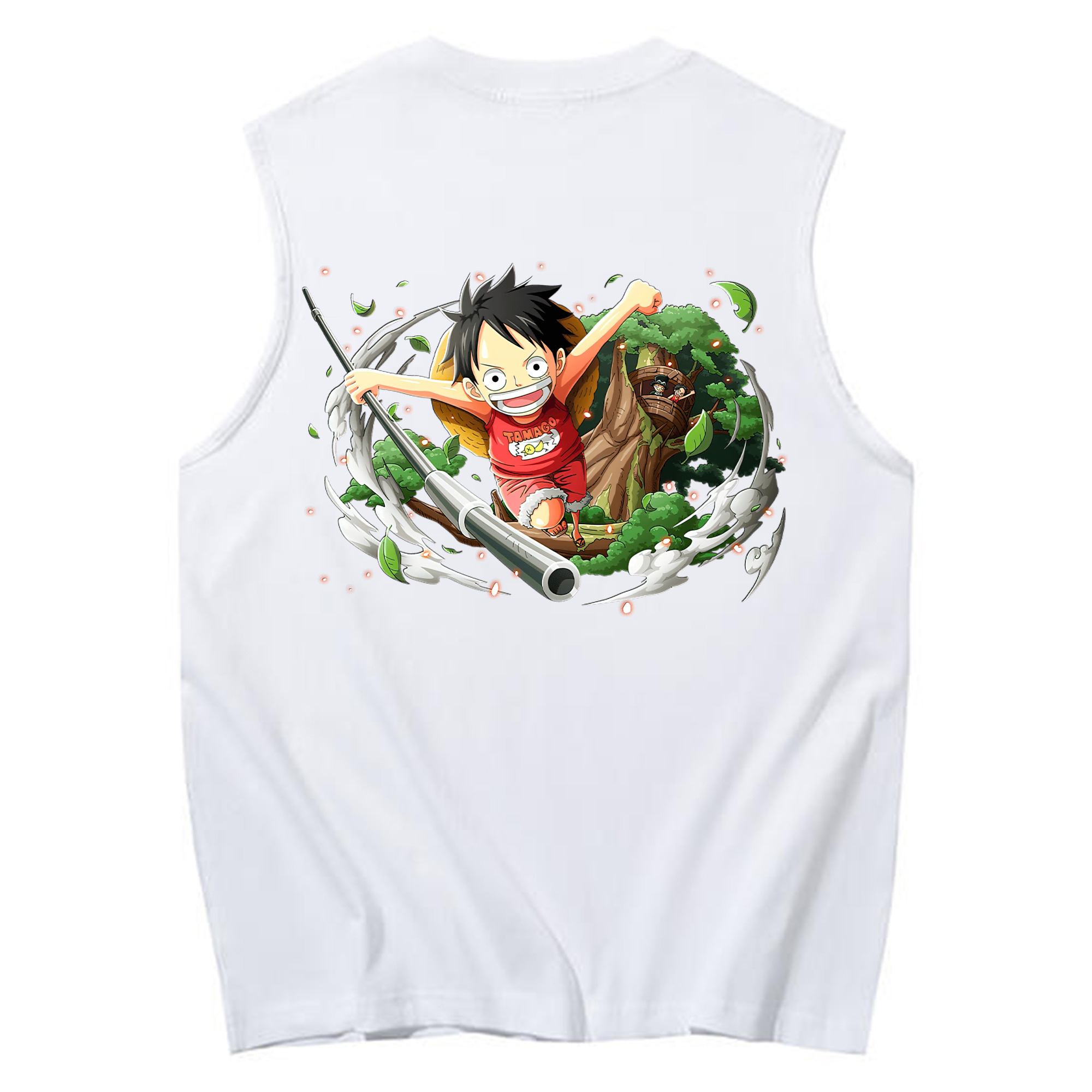 ワンピース モンキー・D・ルフィ ONE PIECE Monkey D. Luffy コットン100％タンクトップ（背面プリント）