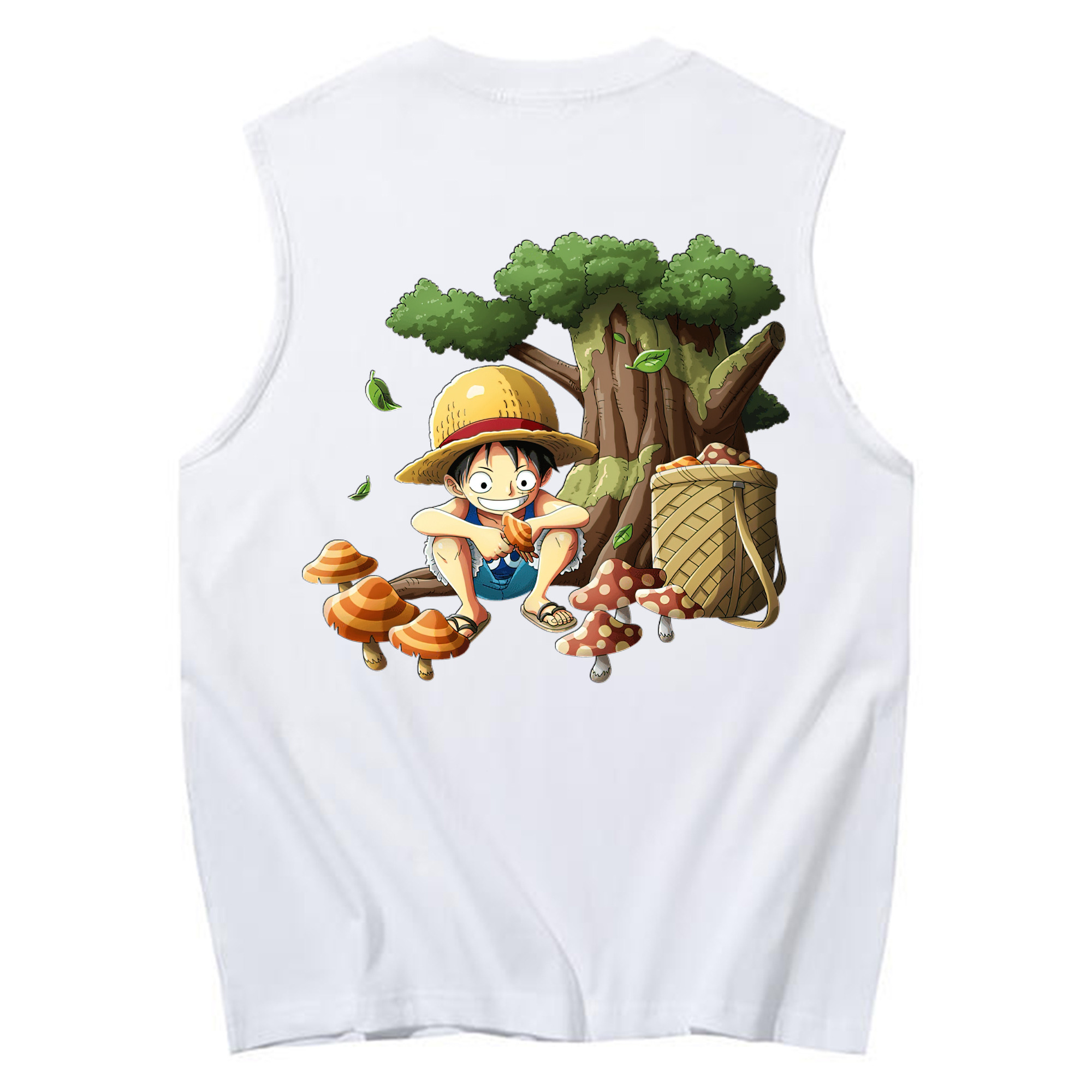 ワンピース モンキー・D・ルフィ ONE PIECE Monkey D. Luffy コットン100％タンクトップ（背面プリント）