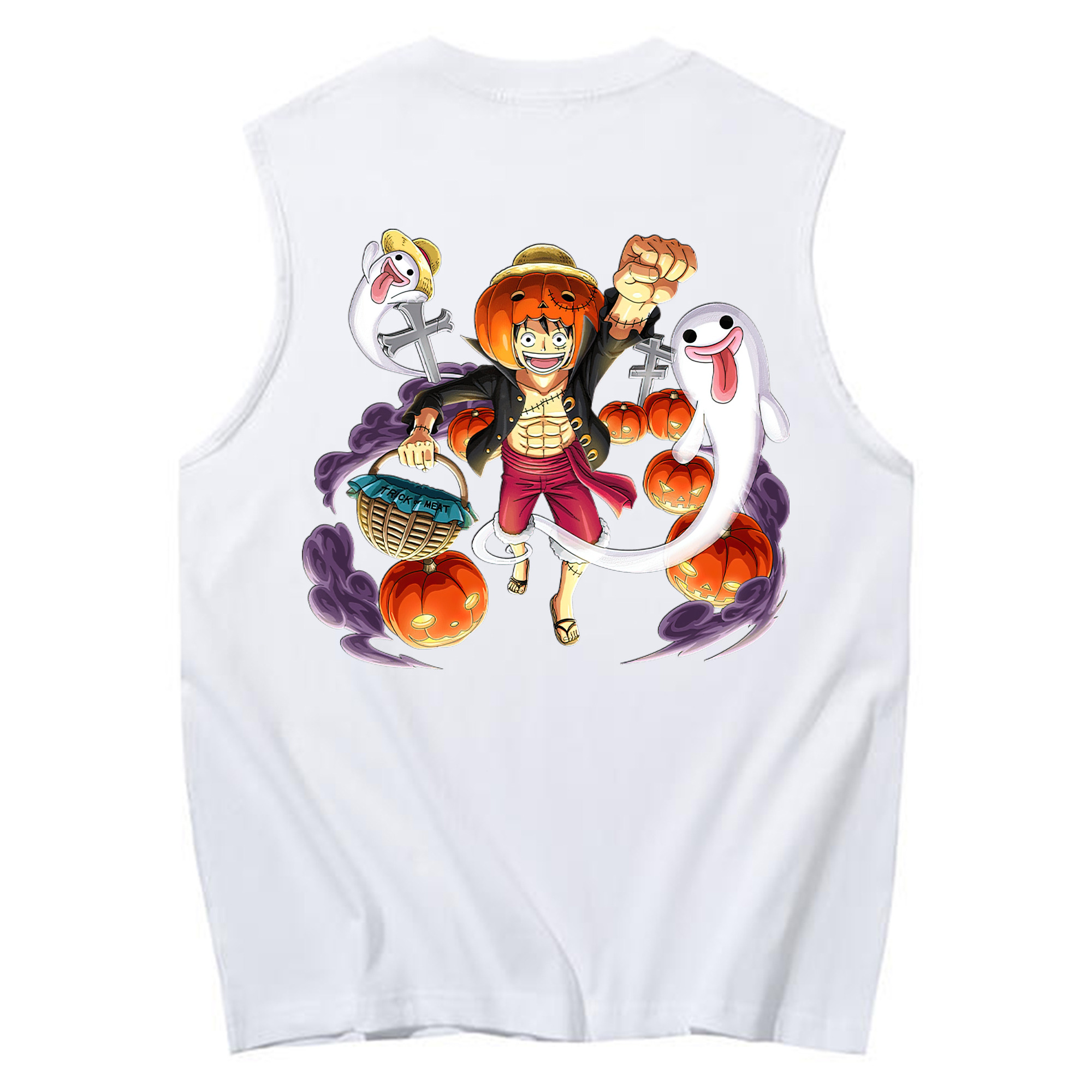ワンピース モンキー・D・ルフィ ONE PIECE Monkey D. Luffy コットン100％タンクトップ（背面プリント）