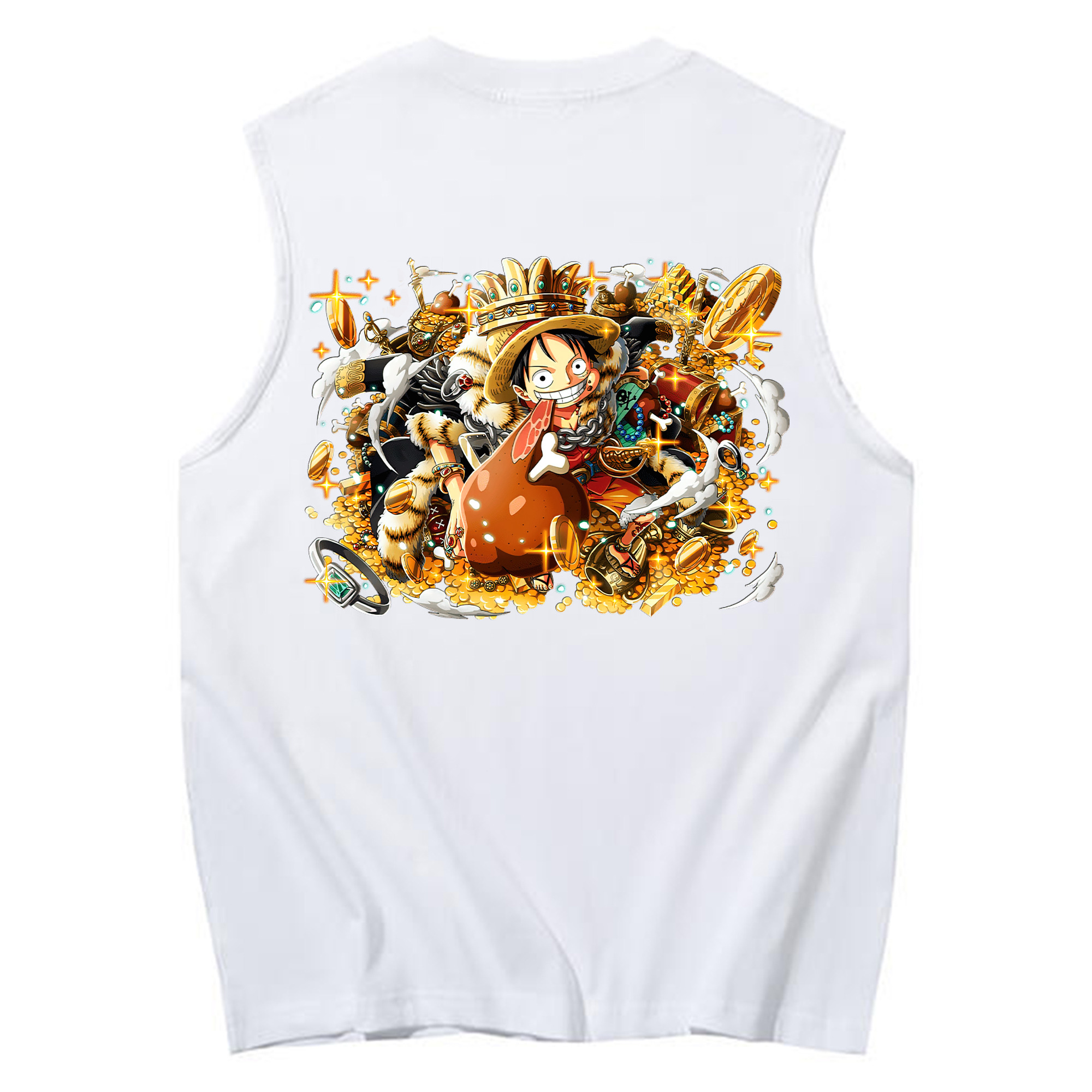 ワンピース モンキー・D・ルフィ ONE PIECE Monkey D. Luffy コットン100％タンクトップ（背面プリント）