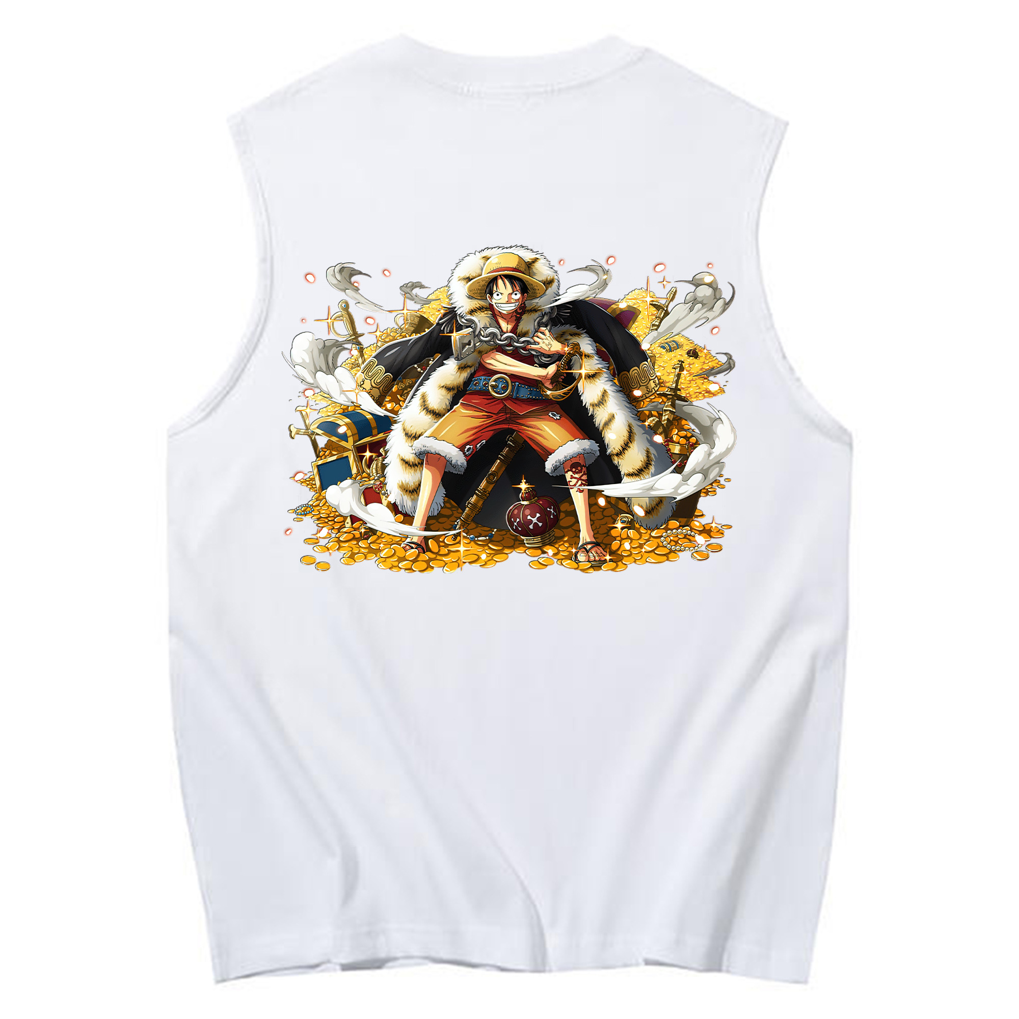 ワンピース モンキー・D・ルフィ ONE PIECE Monkey D. Luffy コットン100％タンクトップ（背面プリント）