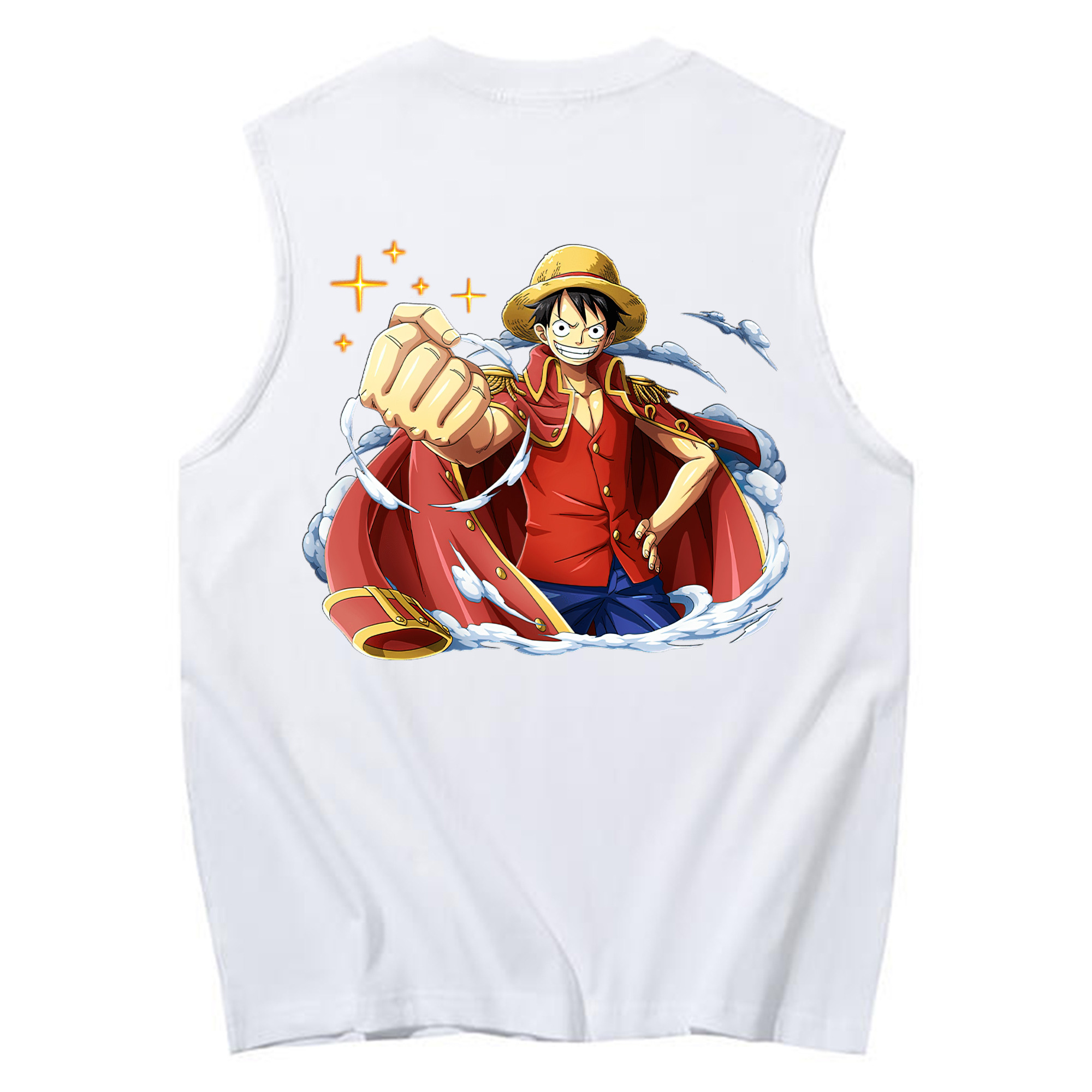 ワンピース モンキー・D・ルフィ ONE PIECE Monkey D. Luffy コットン100％タンクトップ（背面プリント）