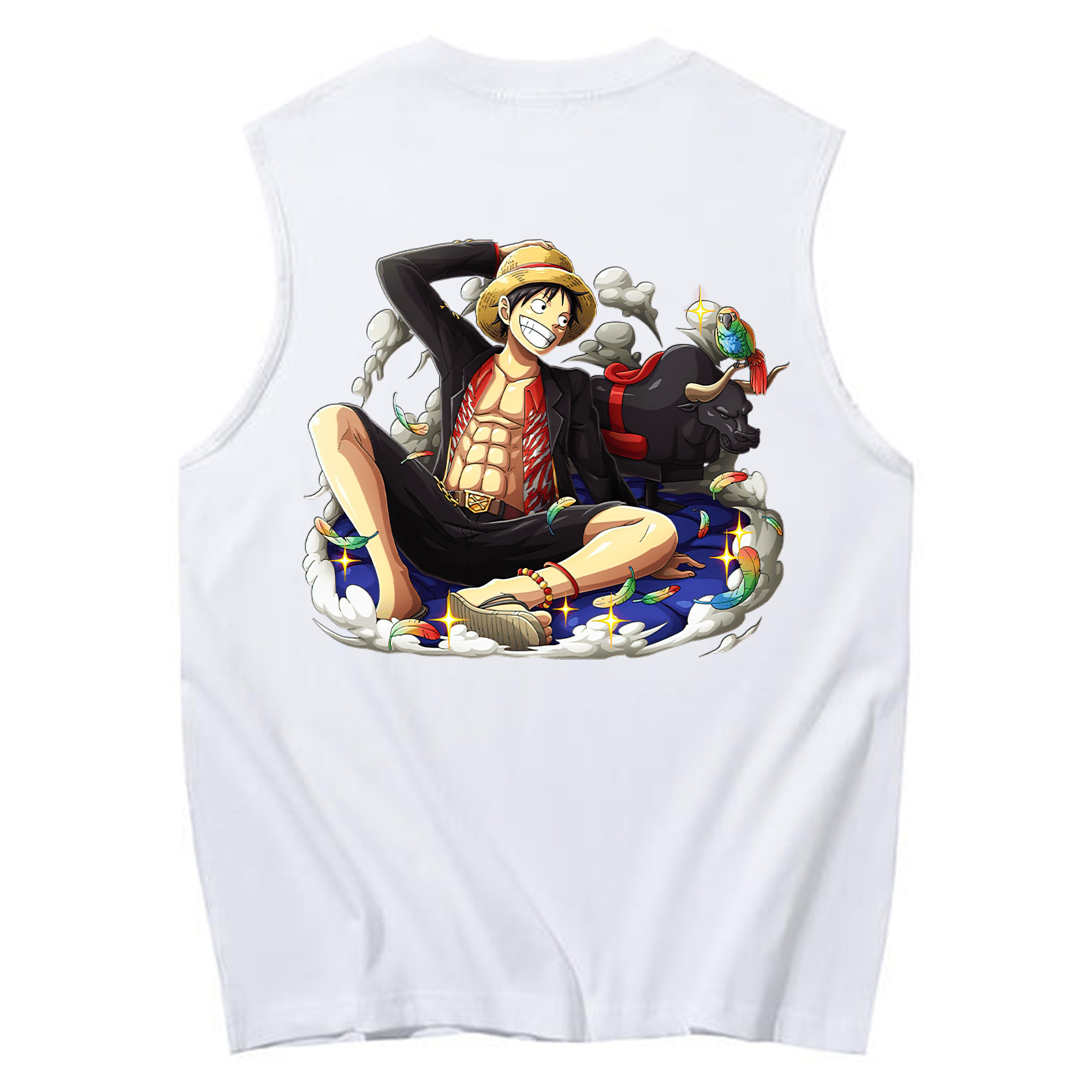 ワンピース モンキー・D・ルフィ ONE PIECE Monkey D. Luffy コットン100％タンクトップ（背面プリント）
