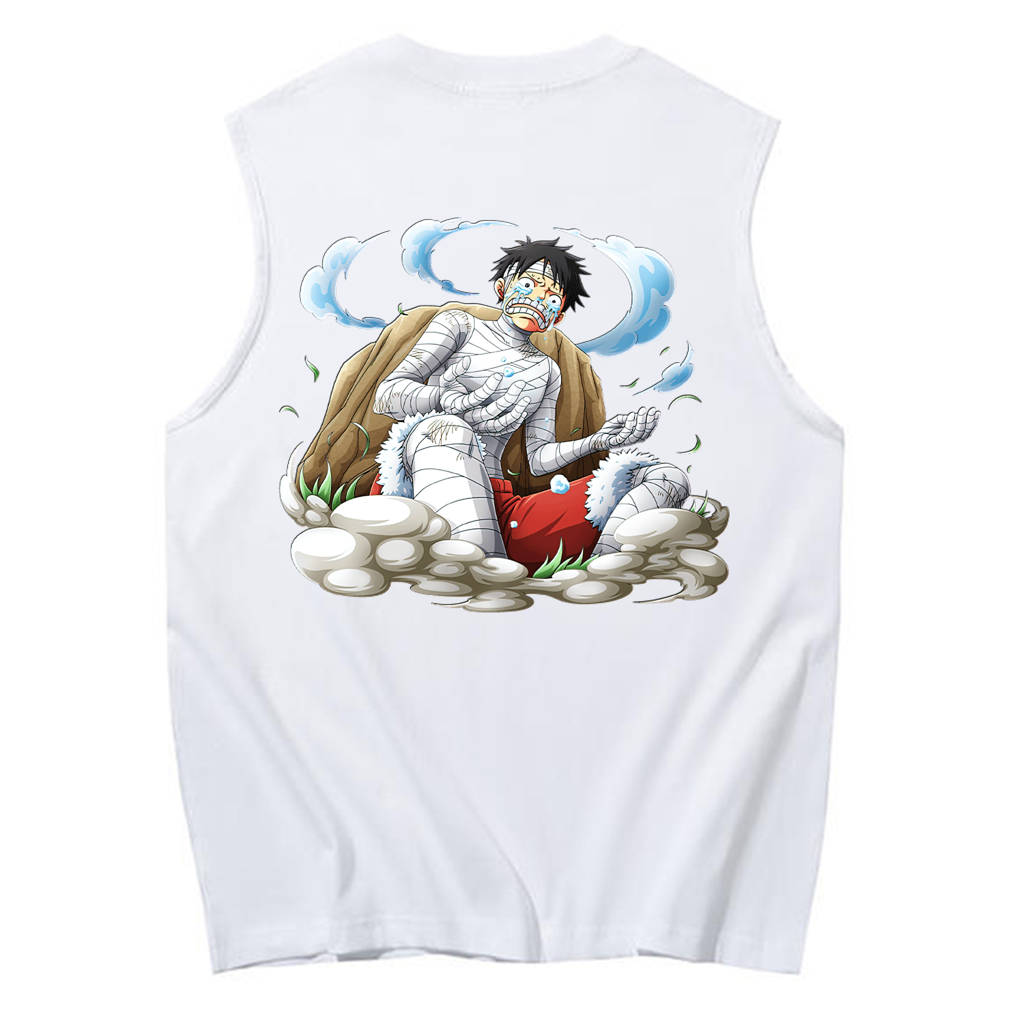 ワンピース モンキー・D・ルフィ ONE PIECE Monkey D. Luffy コットン100％タンクトップ（背面プリント）