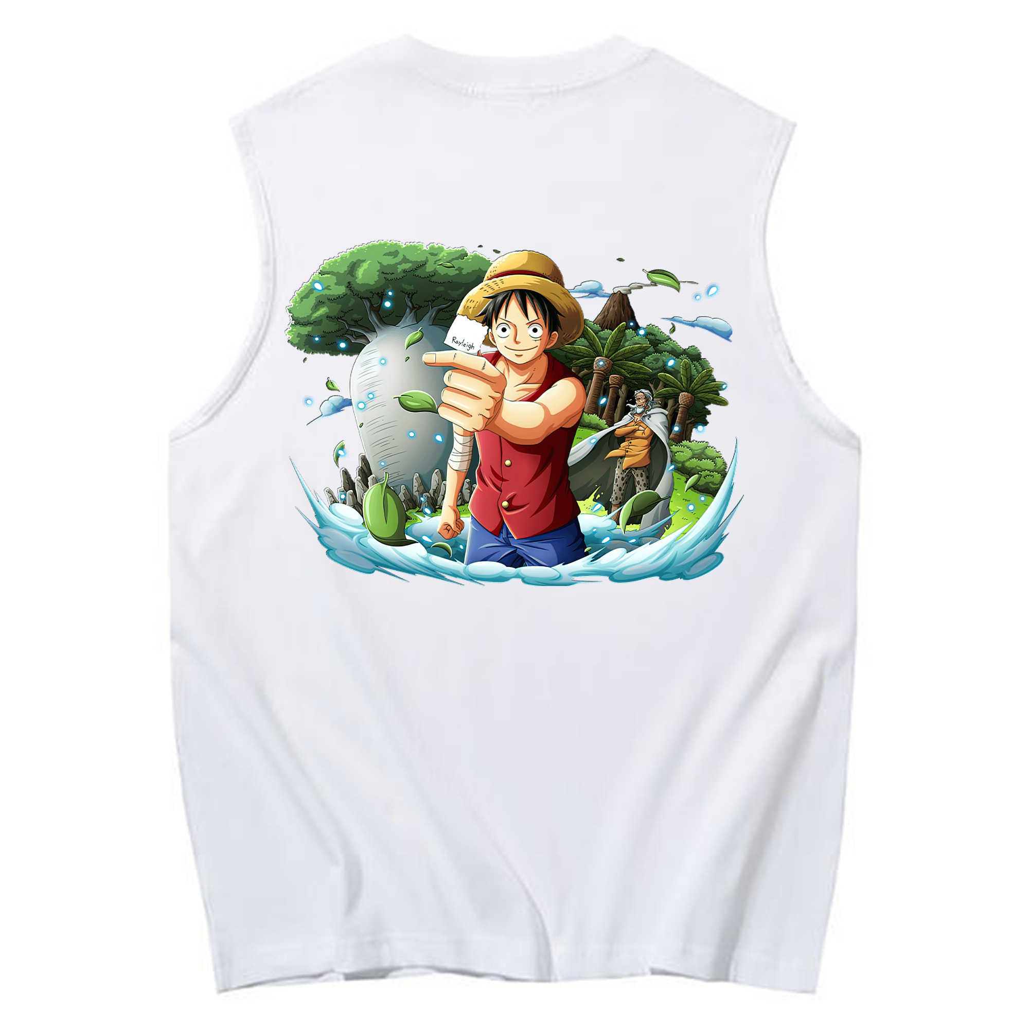 ワンピース モンキー・D・ルフィ ONE PIECE Monkey D. Luffy コットン100％タンクトップ（背面プリント）