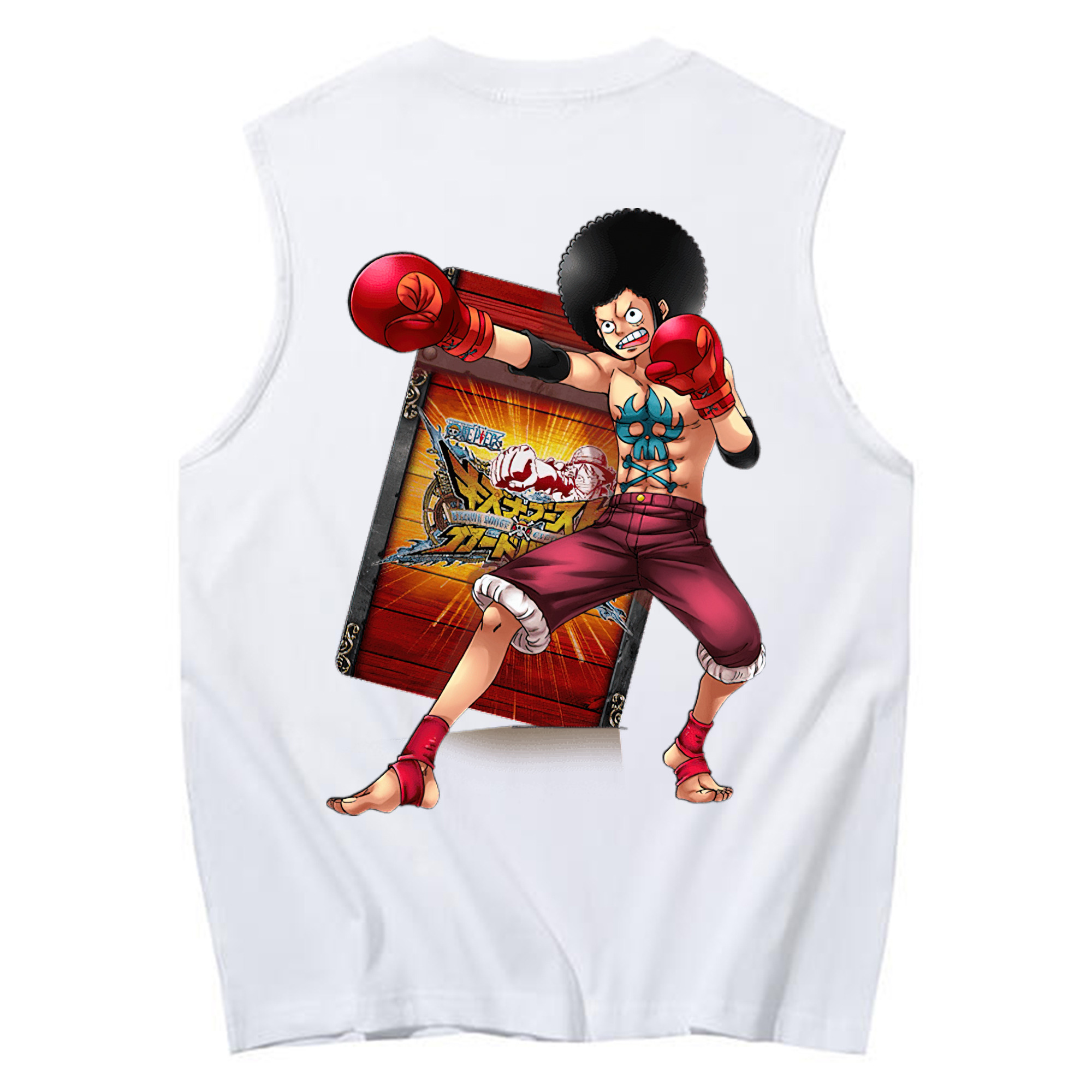 ワンピース モンキー・D・ルフィ ONE PIECE Monkey D. Luffy コットン100％タンクトップ（背面プリント）