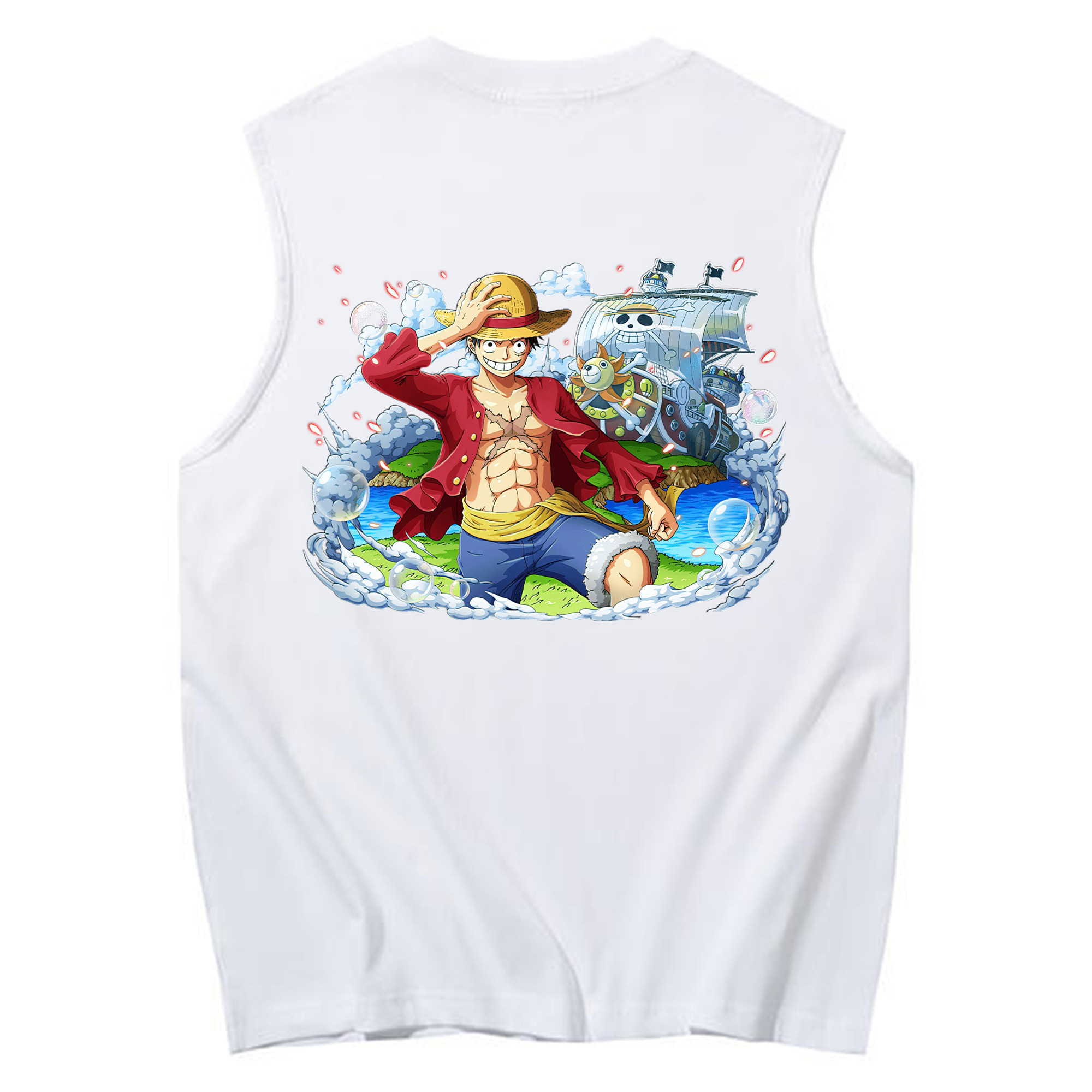 ワンピース モンキー・D・ルフィ ONE PIECE Monkey D. Luffy コットン100％タンクトップ（背面プリント）