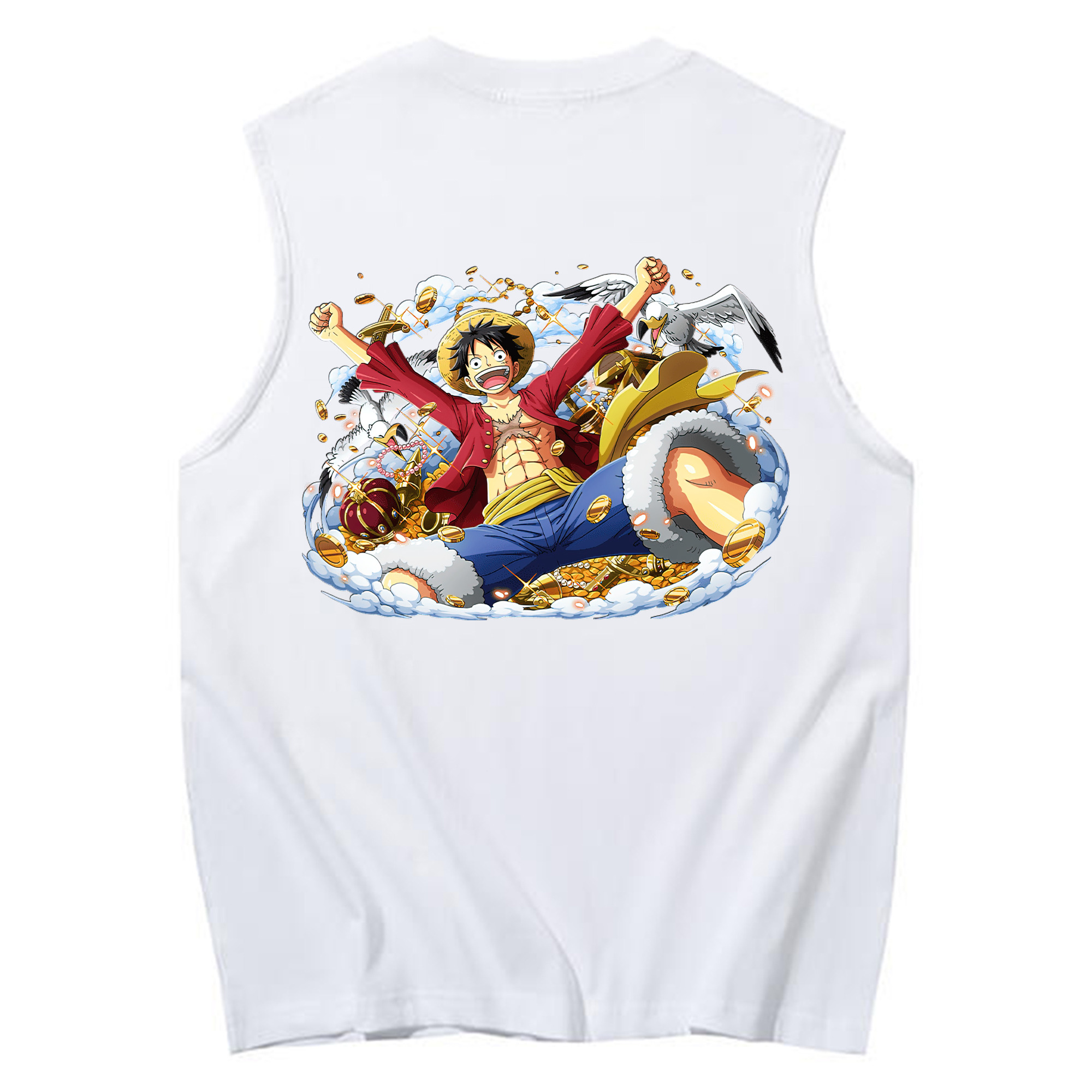 ワンピース モンキー・D・ルフィ ONE PIECE Monkey D. Luffy コットン100％タンクトップ（背面プリント）