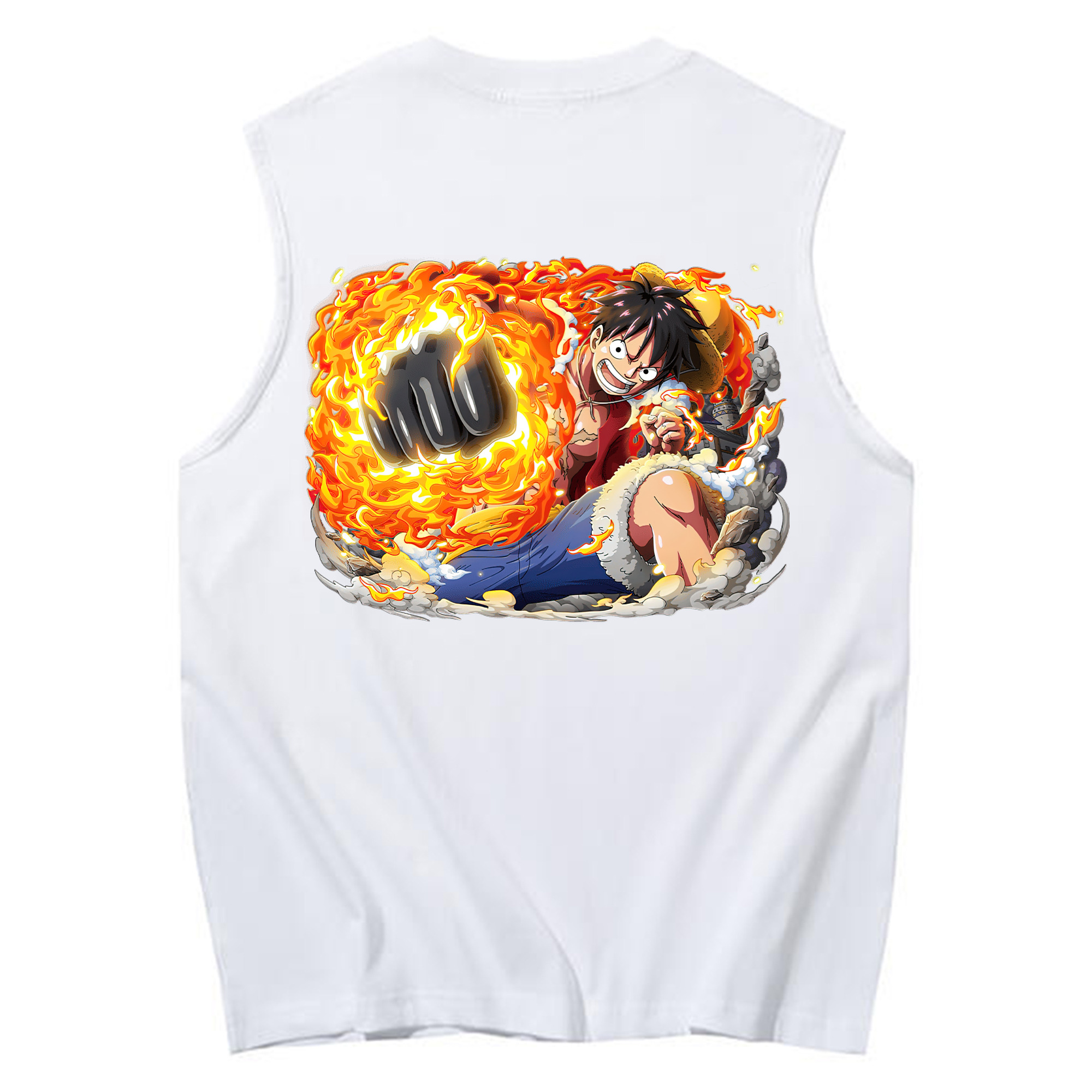 ワンピース モンキー・D・ルフィ ONE PIECE Monkey D. Luffy コットン100％タンクトップ（背面プリント）