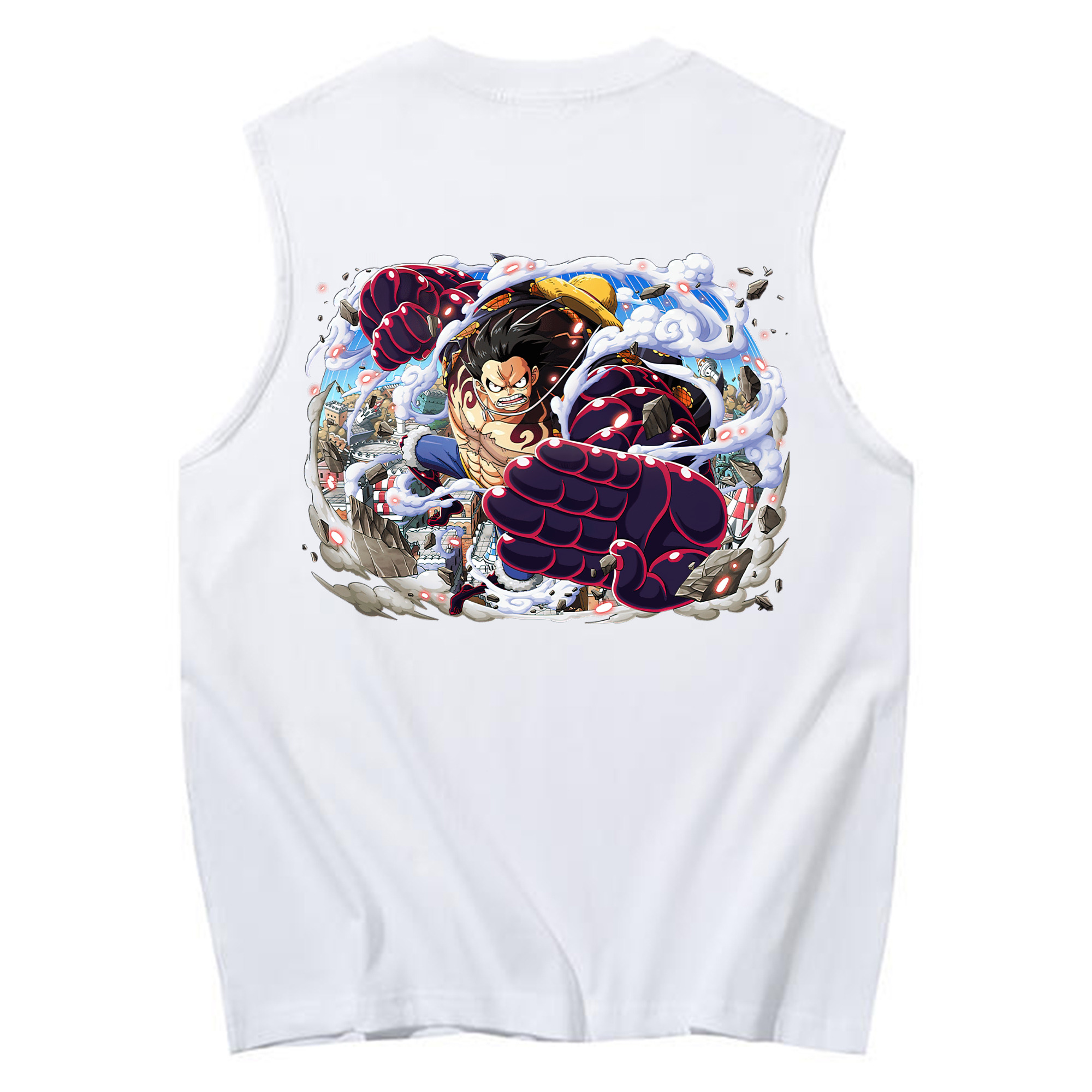 ワンピース モンキー・D・ルフィ ONE PIECE Monkey D. Luffy コットン100％タンクトップ（背面プリント）