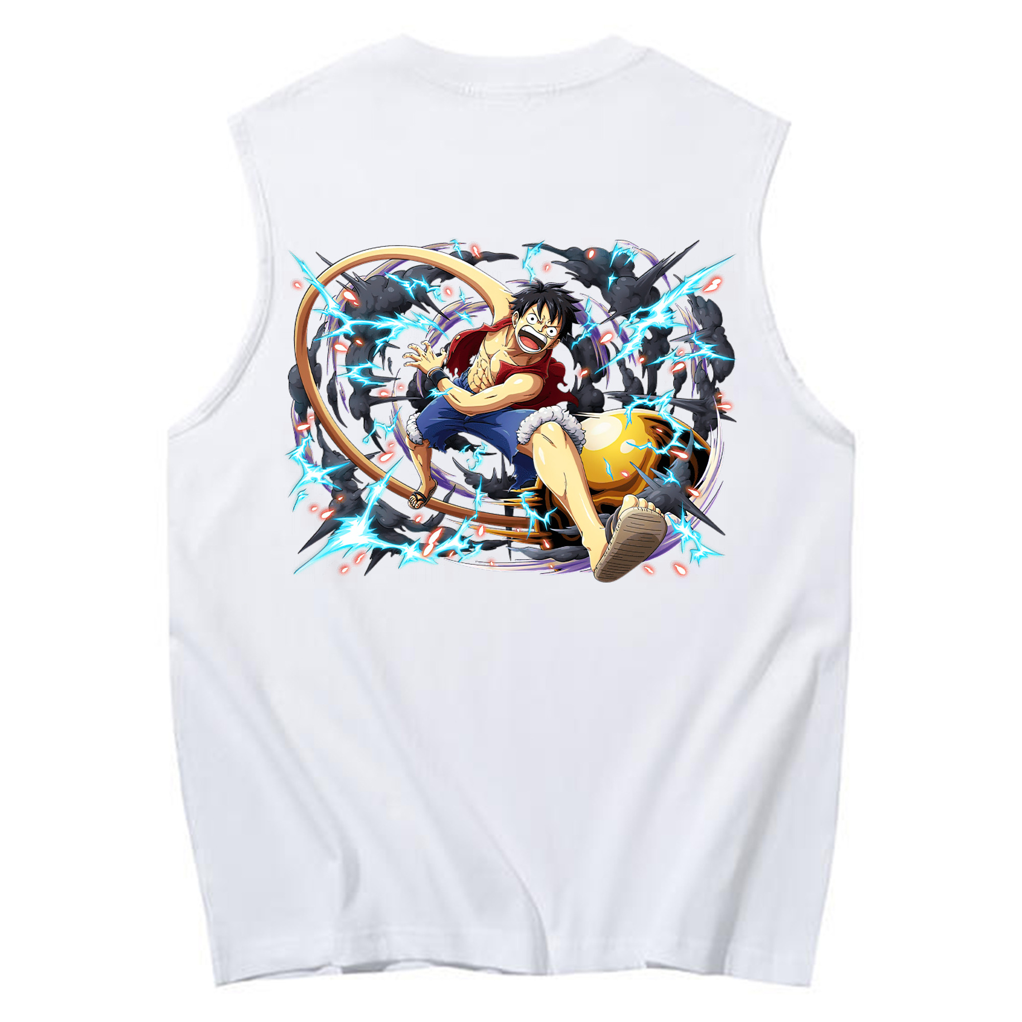 ワンピース モンキー・D・ルフィ ONE PIECE Monkey D. Luffy コットン100％タンクトップ（背面プリント）