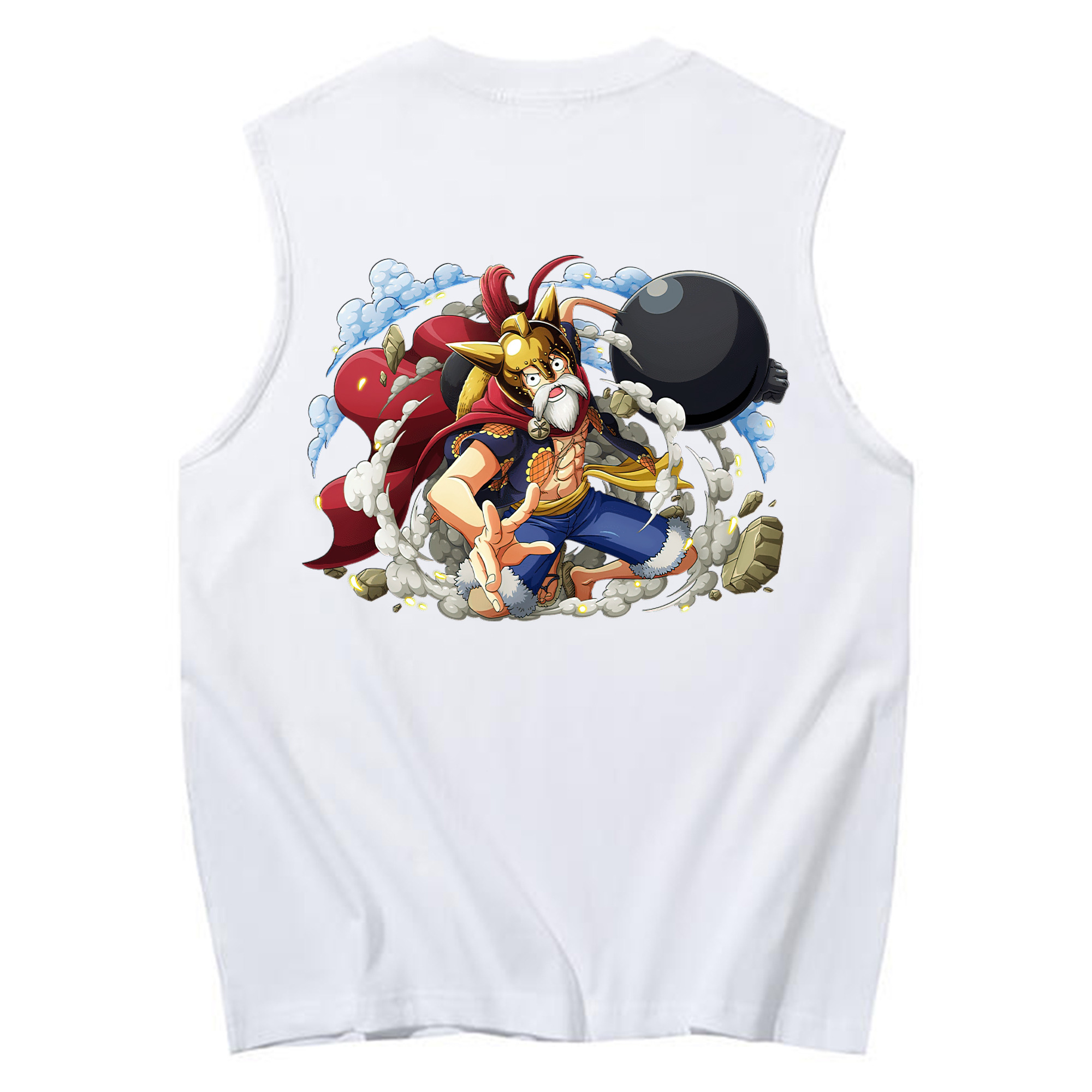 ワンピース モンキー・D・ルフィ ONE PIECE Monkey D. Luffy コットン100％タンクトップ（背面プリント）