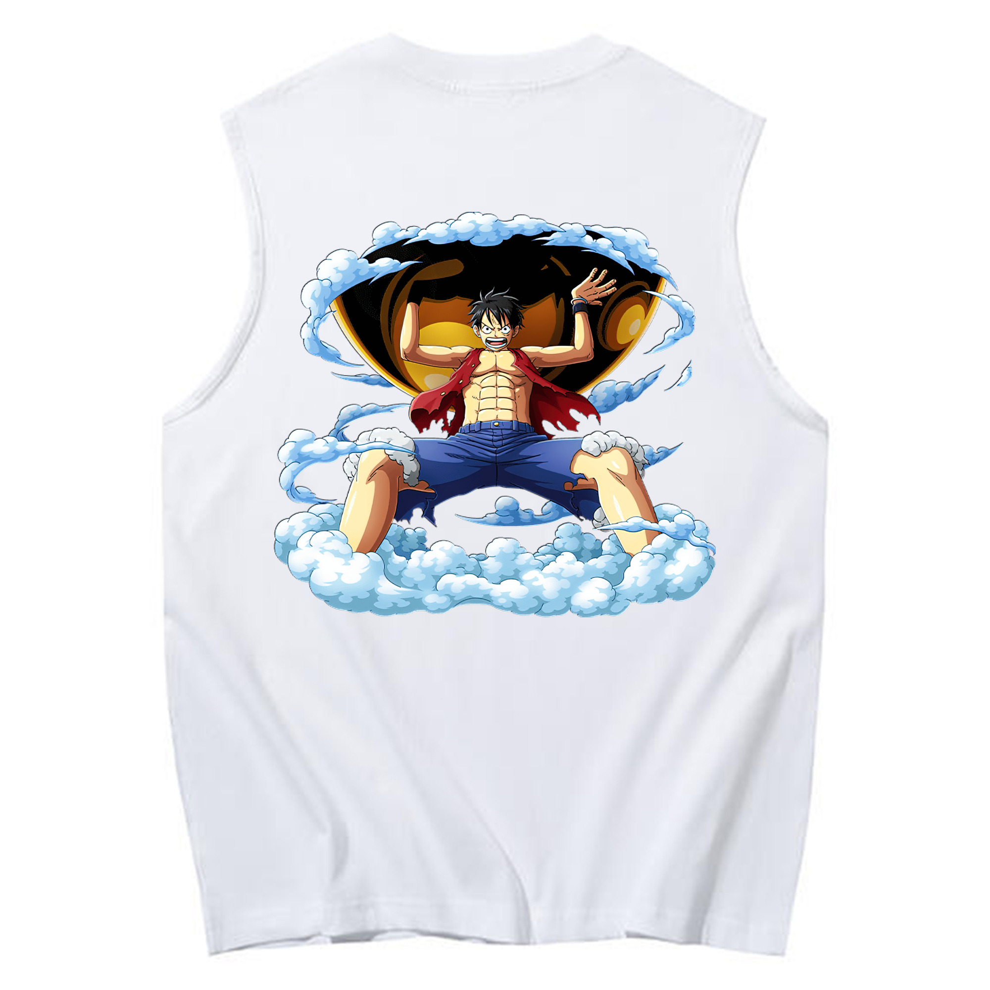 ワンピース モンキー・D・ルフィ ONE PIECE Monkey D. Luffy コットン100％タンクトップ（背面プリント）