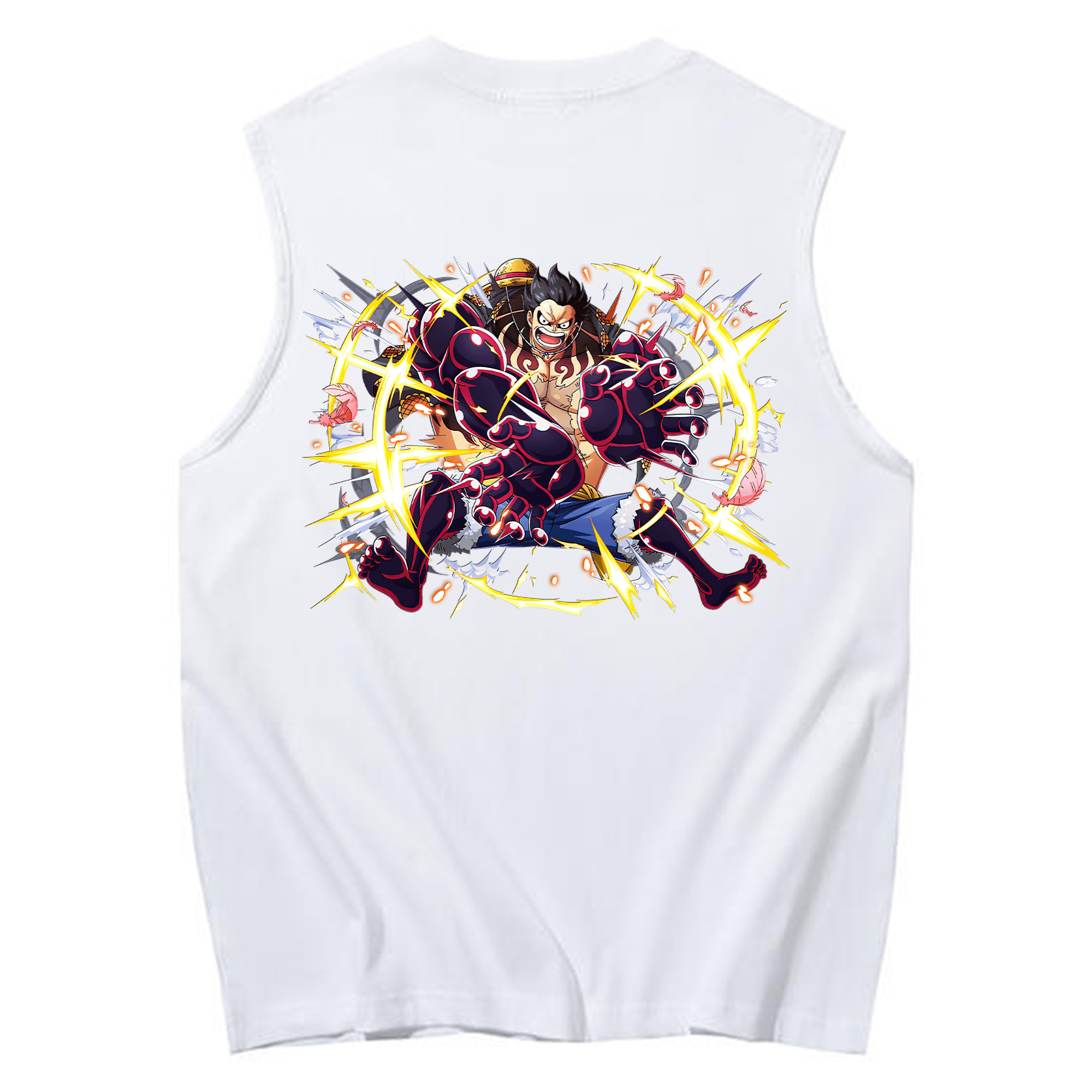 ワンピース モンキー・D・ルフィ ONE PIECE Monkey D. Luffy コットン100％タンクトップ（背面プリント）