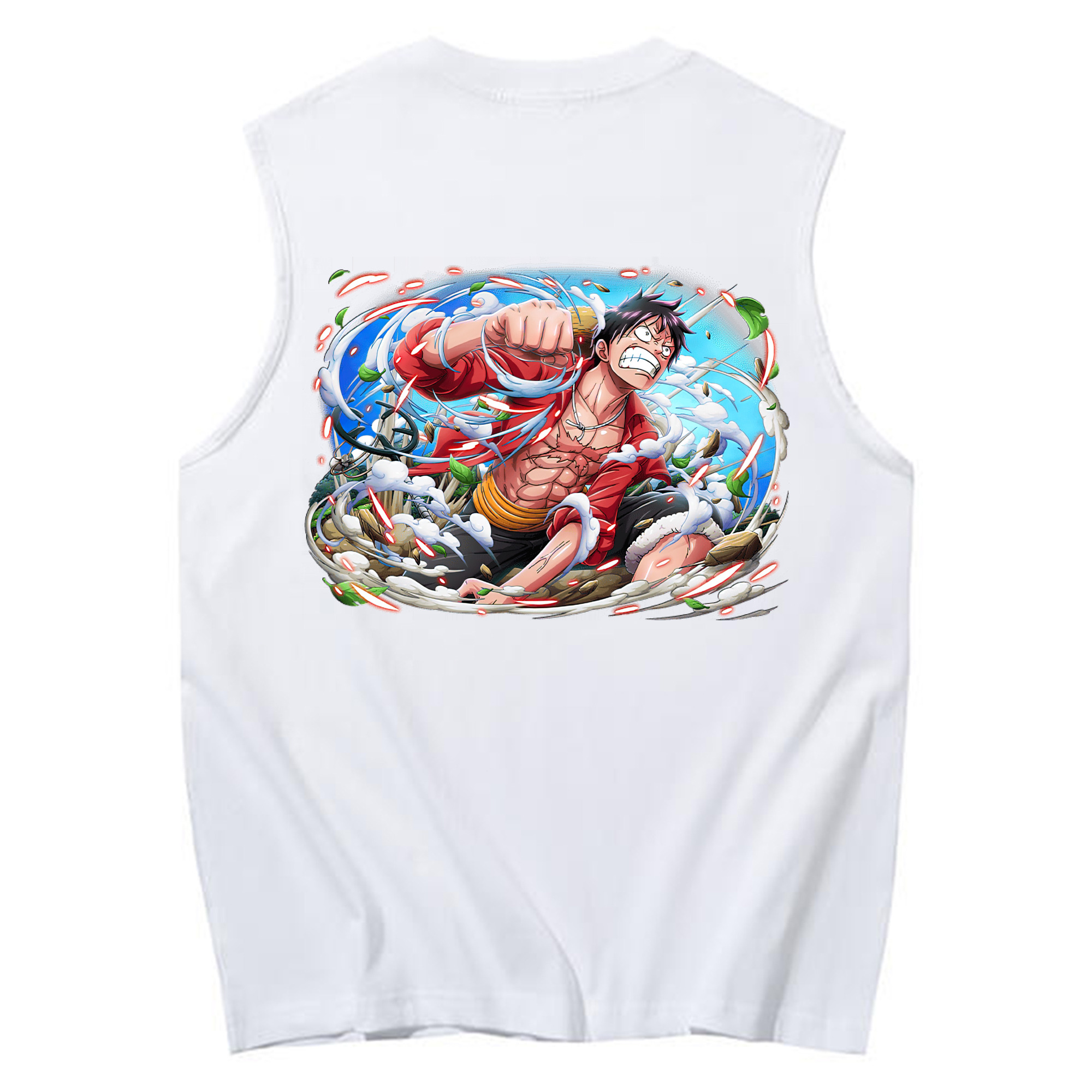 ワンピース モンキー・D・ルフィ ONE PIECE Monkey D. Luffy コットン100％タンクトップ（背面プリント）