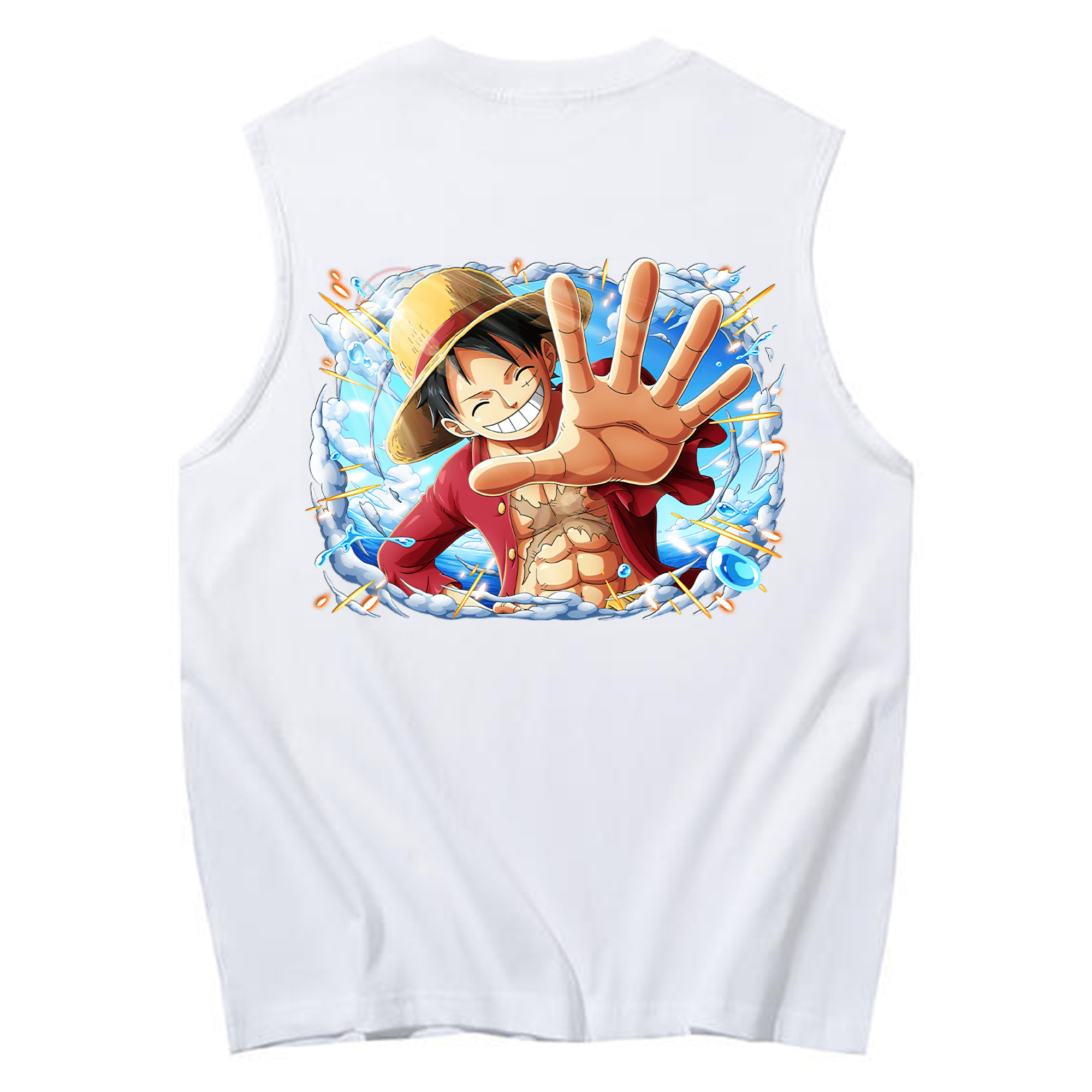 ワンピース モンキー・D・ルフィ ONE PIECE Monkey D. Luffy コットン100％タンクトップ（背面プリント）