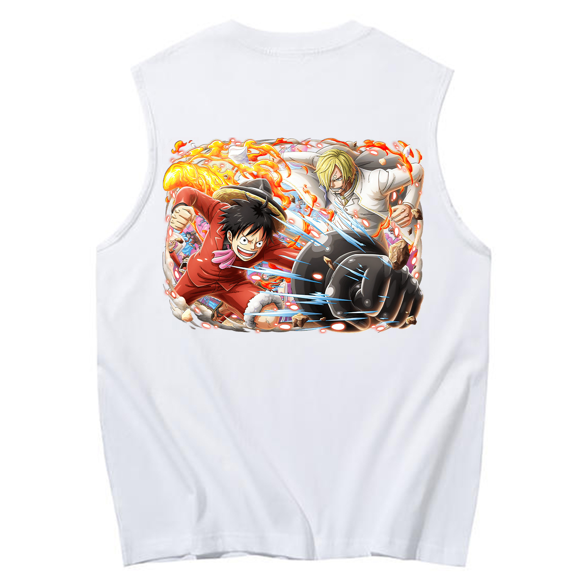 ワンピース モンキー・D・ルフィ ONE PIECE Monkey D. Luffy コットン100％タンクトップ（背面プリント）