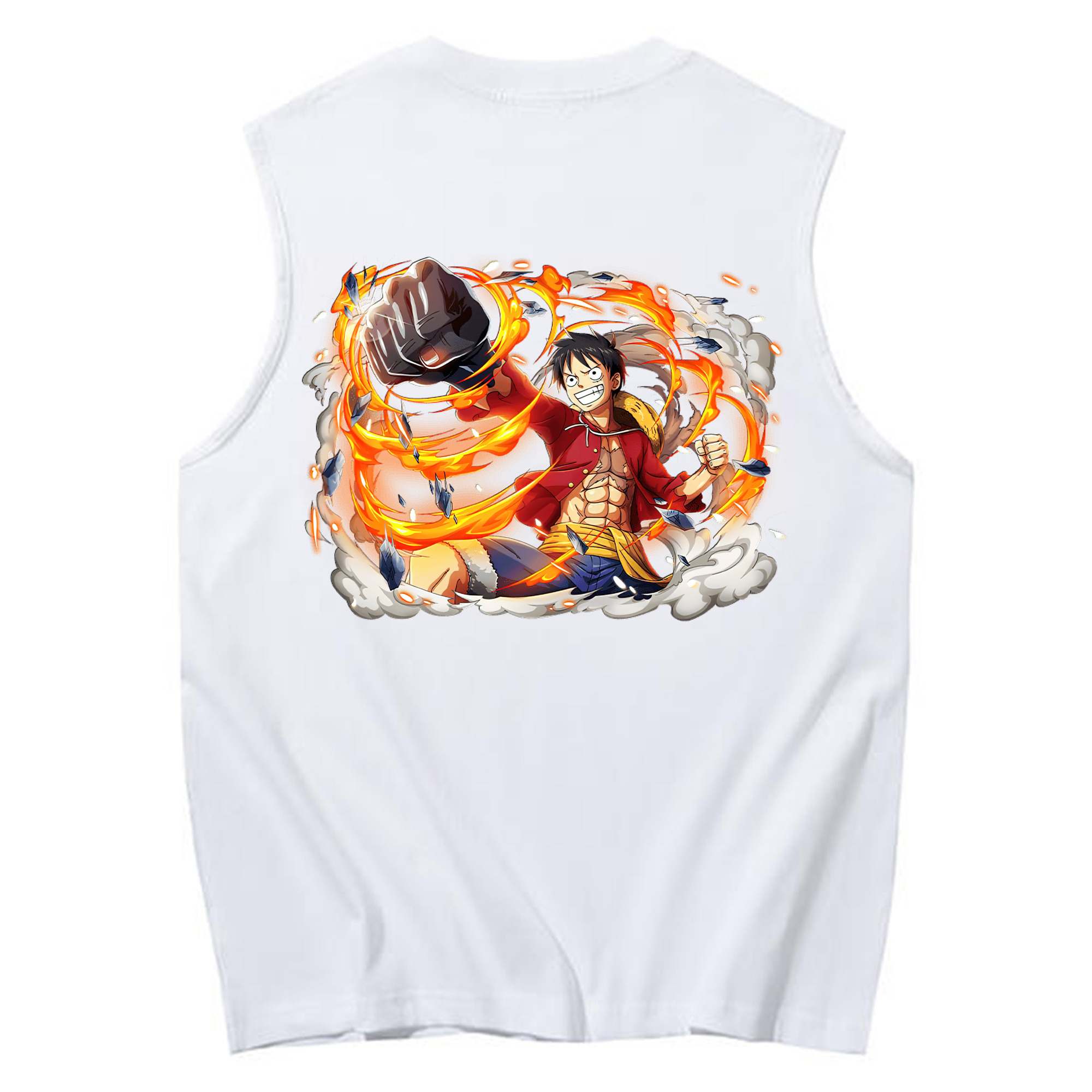 ワンピース モンキー・D・ルフィ ONE PIECE Monkey D. Luffy コットン100％タンクトップ（背面プリント）