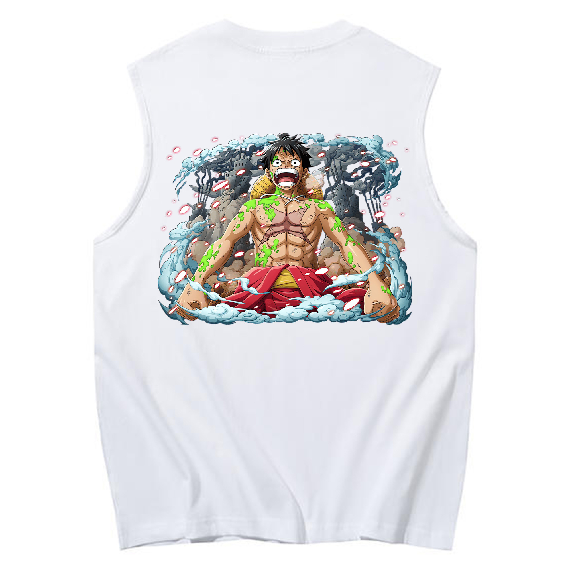 ワンピース モンキー・D・ルフィ ONE PIECE Monkey D. Luffy コットン100％タンクトップ（背面プリント）