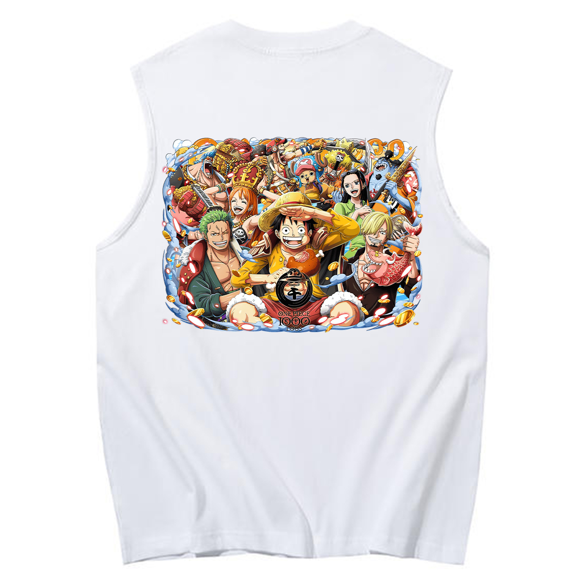 ワンピース モンキー・D・ルフィ ONE PIECE Monkey D. Luffy コットン100％タンクトップ（背面プリント）