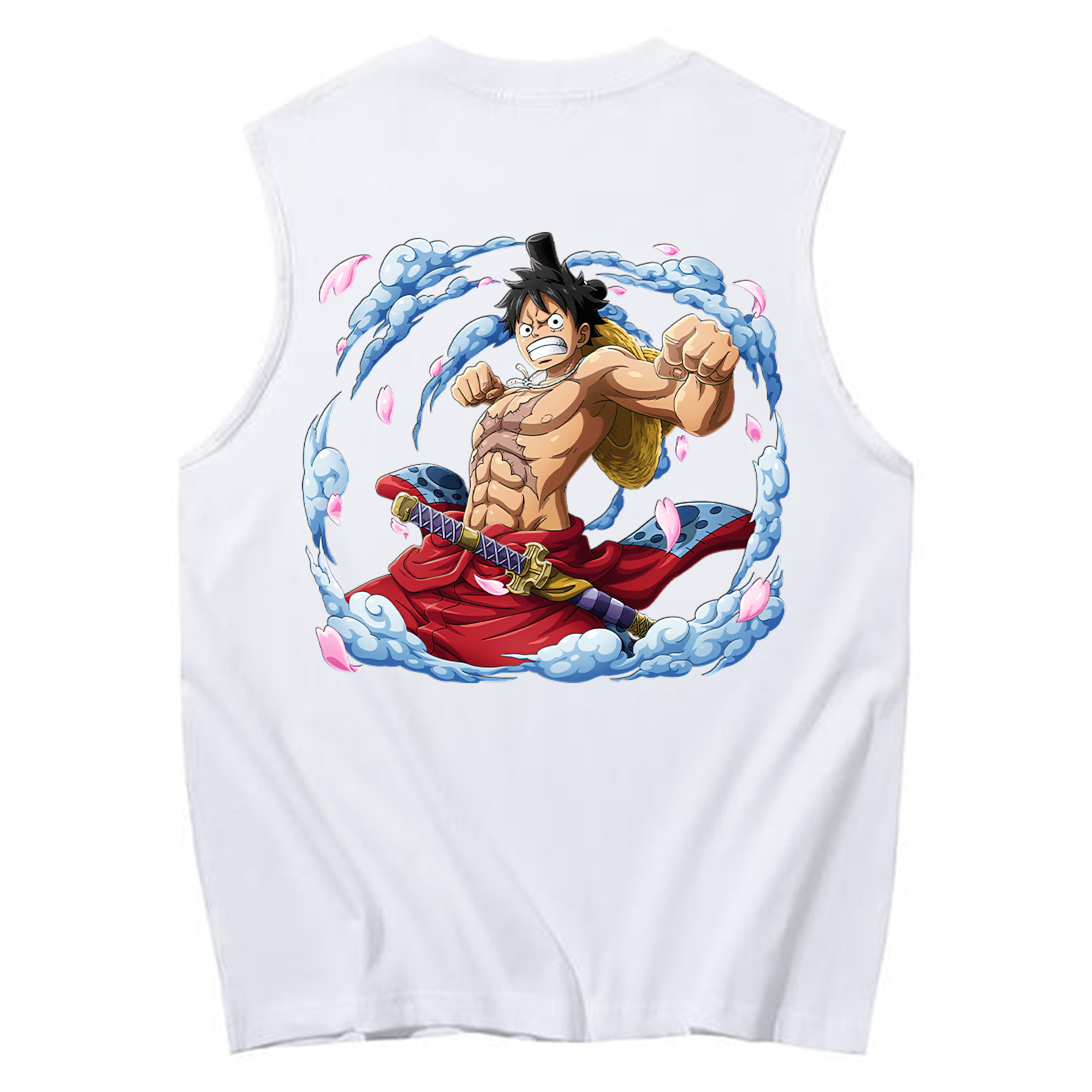 ワンピース モンキー・D・ルフィ ONE PIECE Monkey D. Luffy コットン100％タンクトップ（背面プリント）