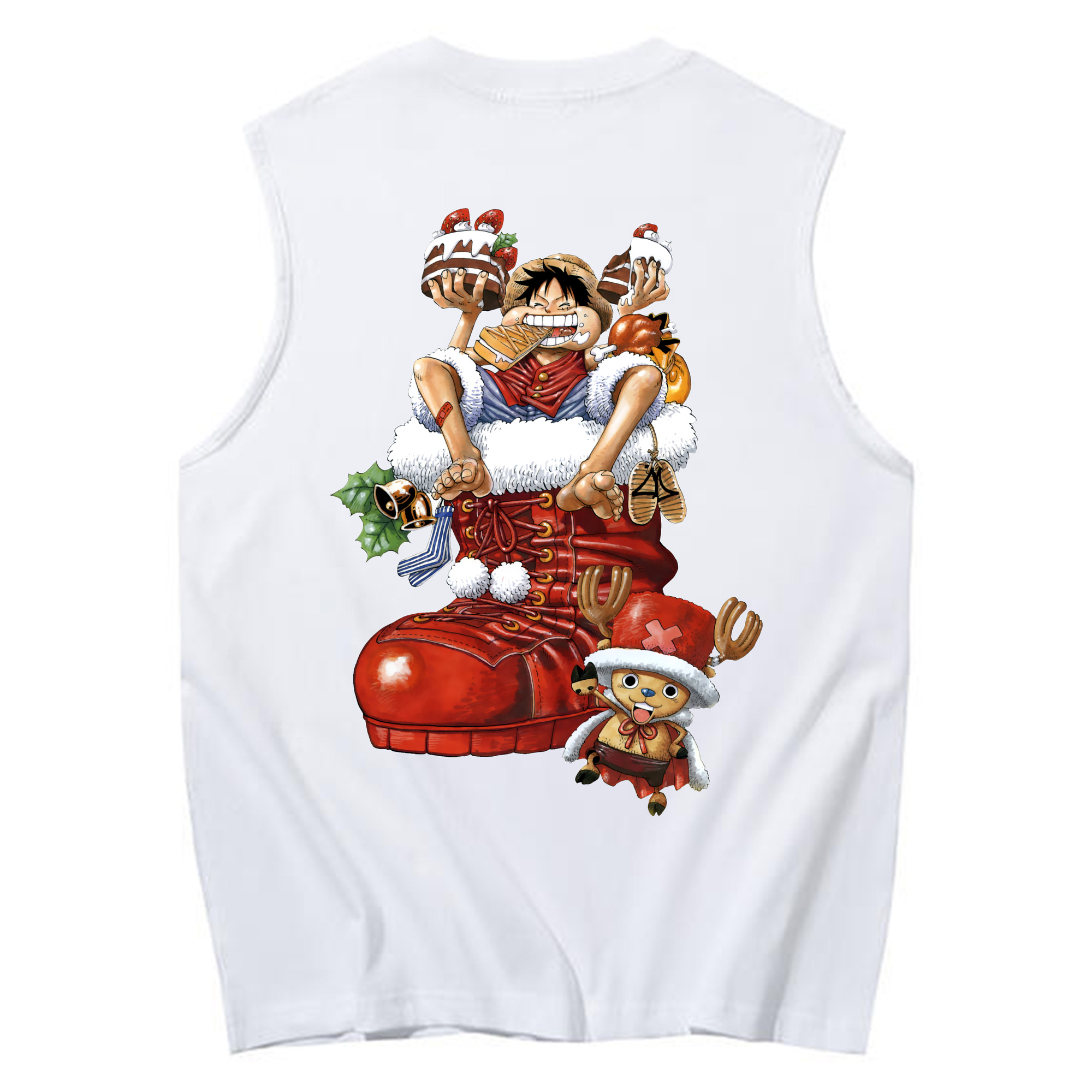 ワンピース モンキー・D・ルフィ ONE PIECE Monkey D. Luffy コットン100％タンクトップ（背面プリント）