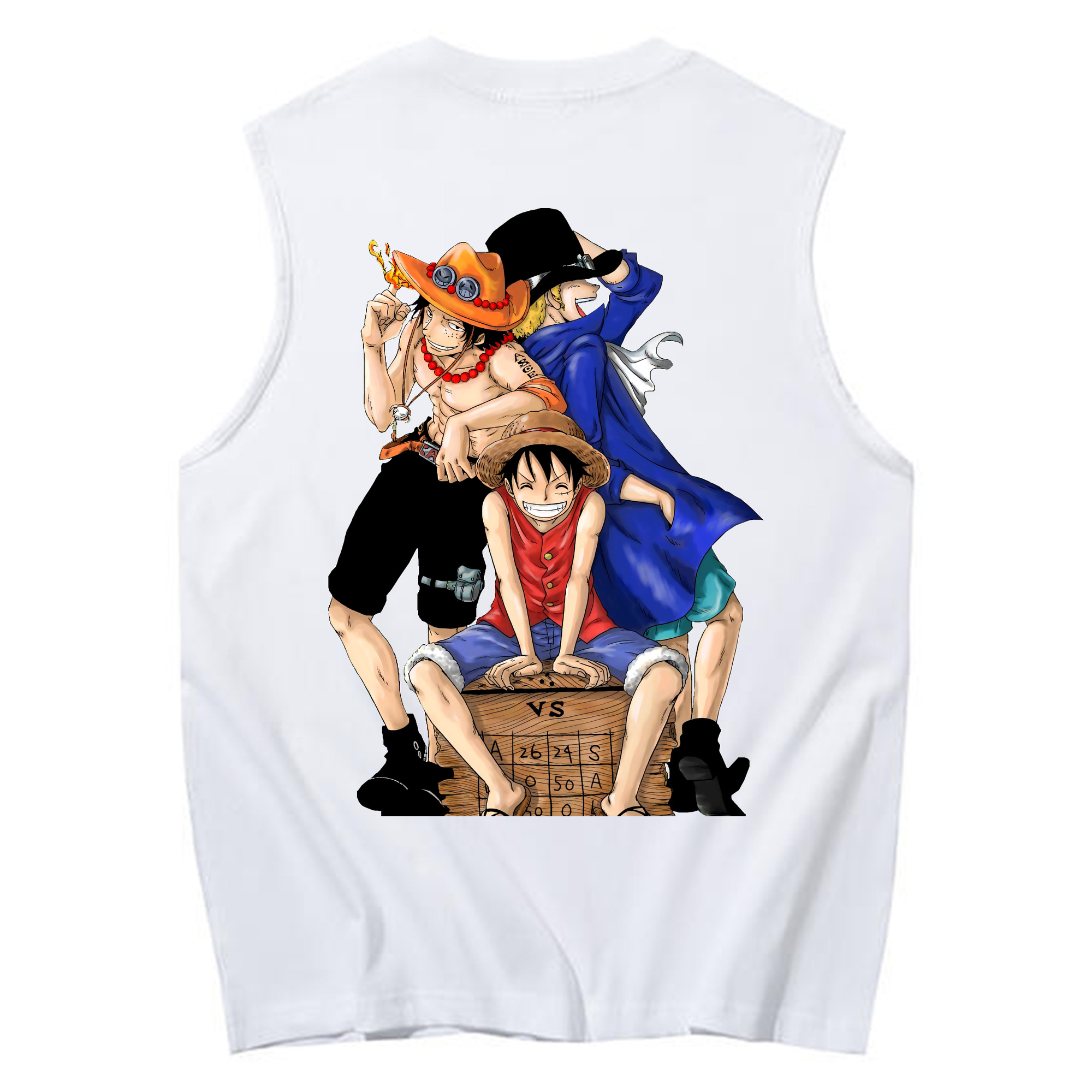 ワンピース モンキー・D・ルフィ ONE PIECE Monkey D. Luffy コットン100％タンクトップ（背面プリント）