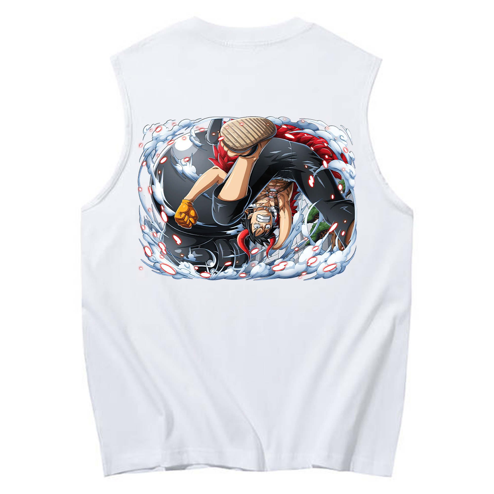 ワンピース モンキー・D・ルフィ ONE PIECE Monkey D. Luffy コットン100％タンクトップ（背面プリント）