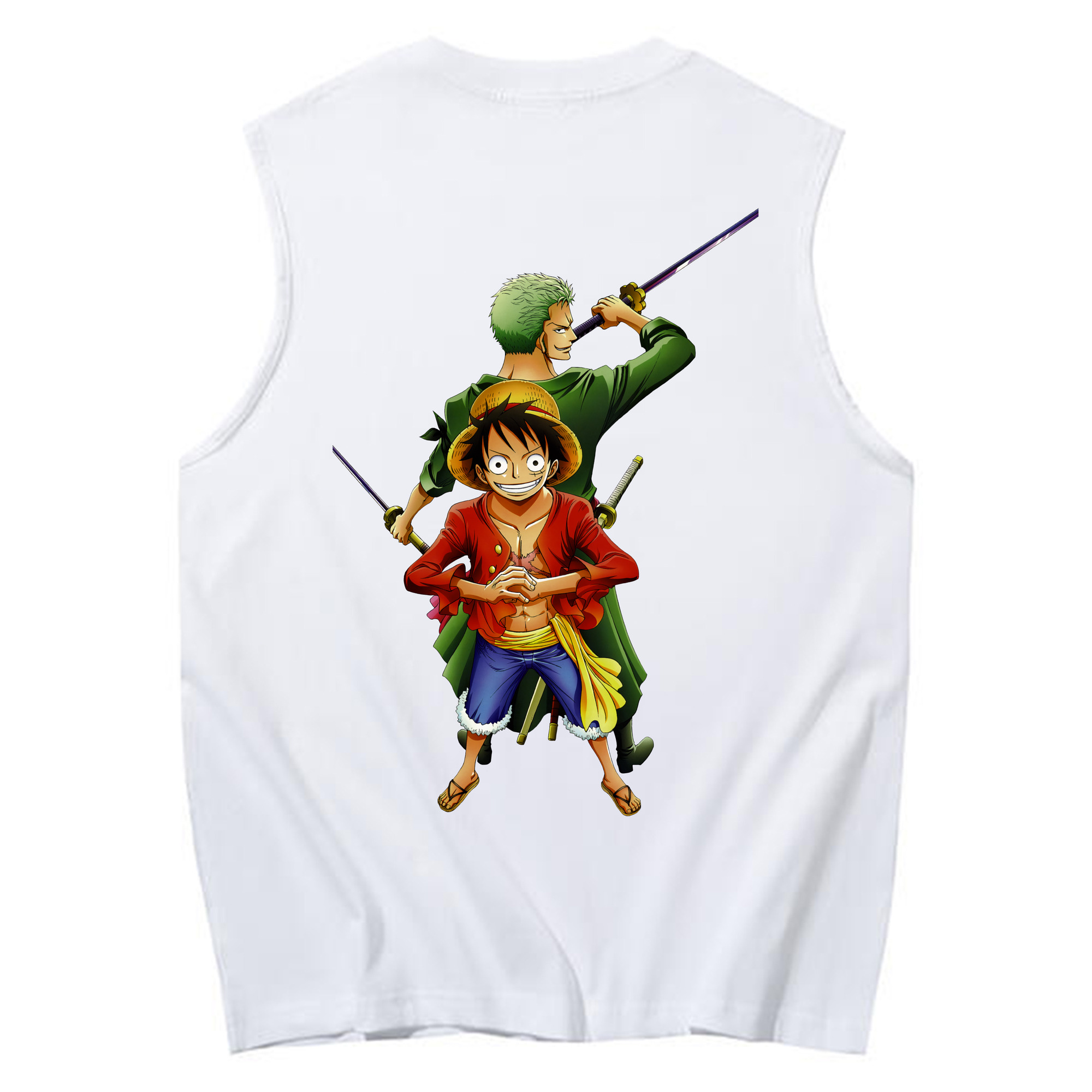 ワンピース モンキー・D・ルフィ ONE PIECE Monkey D. Luffy コットン100％タンクトップ（背面プリント）