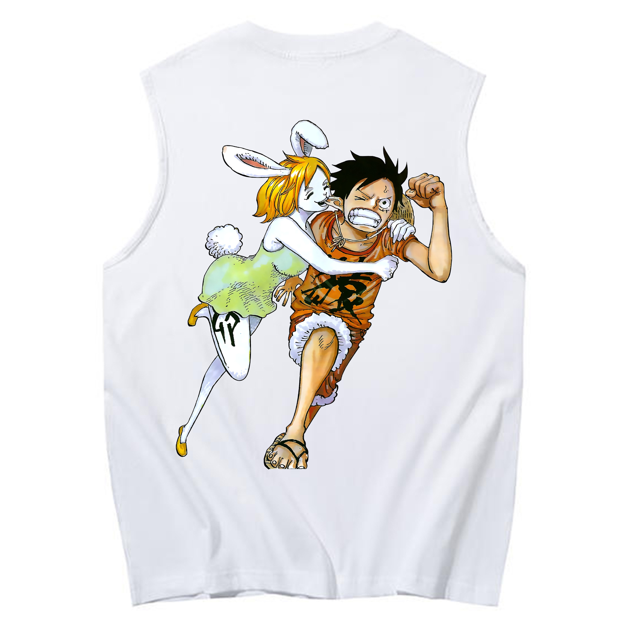 ワンピース モンキー・D・ルフィ ONE PIECE Monkey D. Luffy コットン100％タンクトップ（背面プリント）