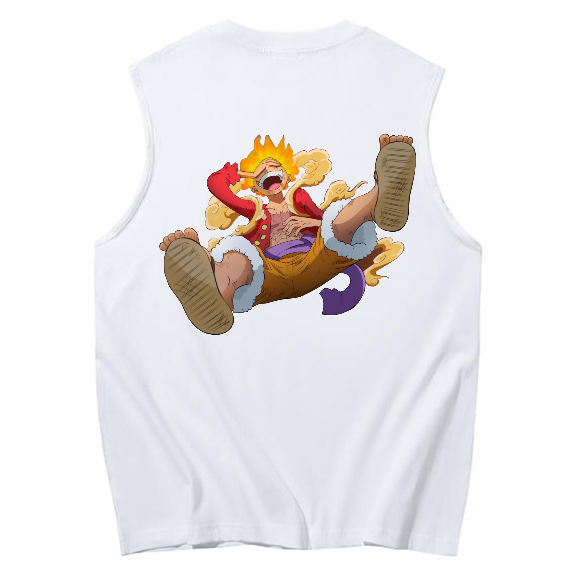 ワンピース モンキー・D・ルフィ ONE PIECE Monkey D. Luffy コットン100％タンクトップ（背面プリント）