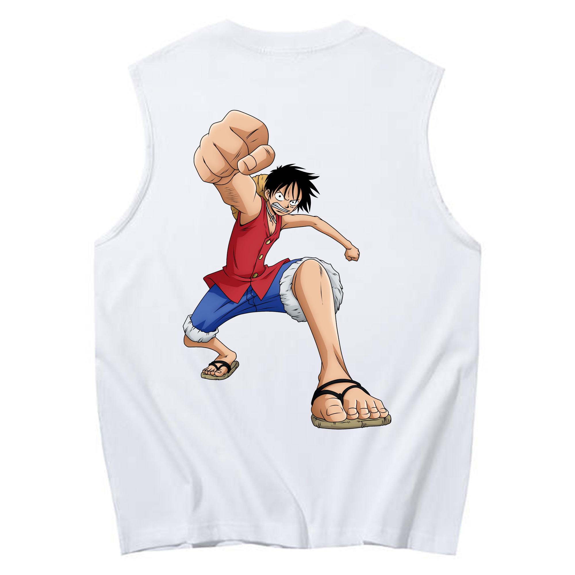 ワンピース モンキー・D・ルフィ ONE PIECE Monkey D. Luffy コットン100％タンクトップ（背面プリント）
