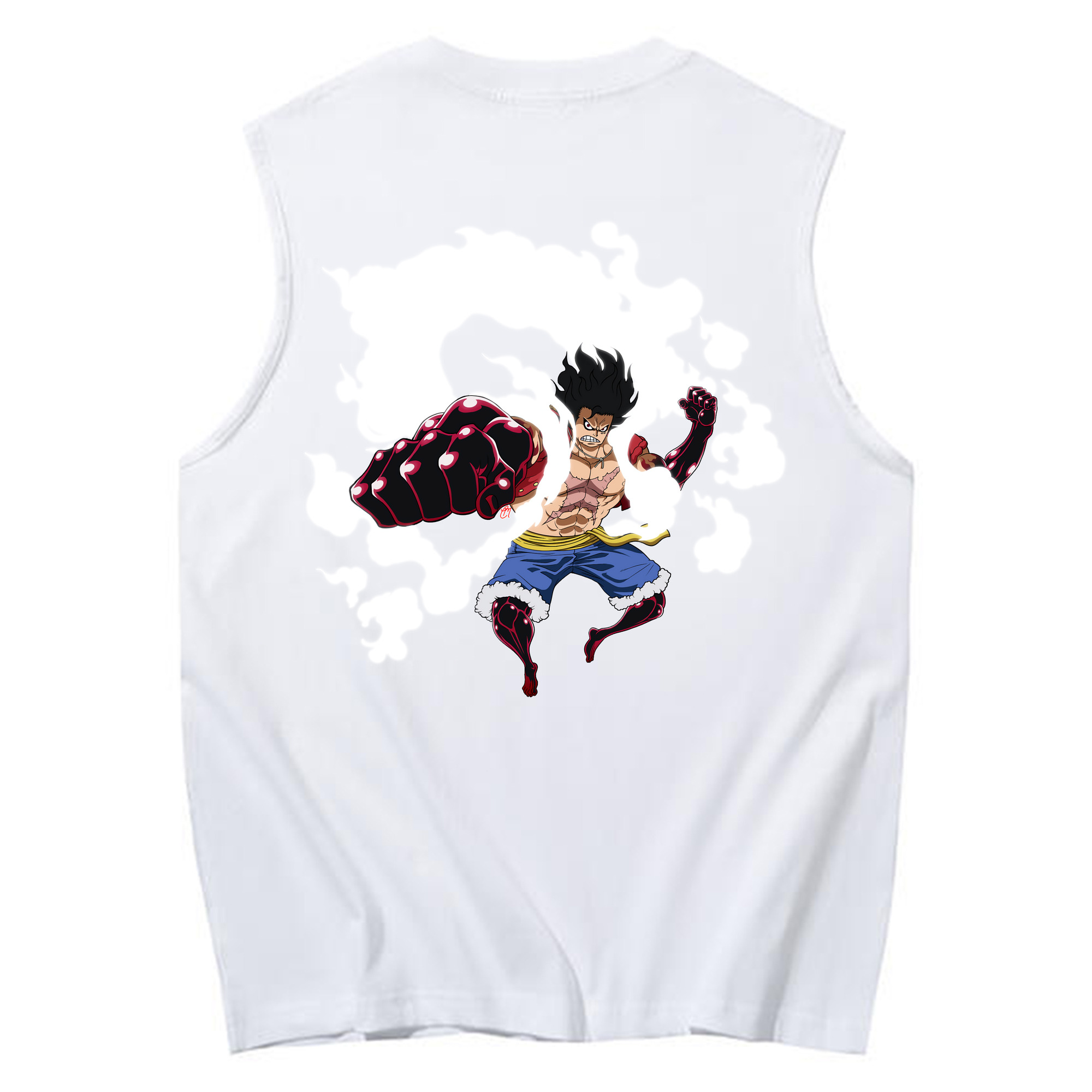 ワンピース モンキー・D・ルフィ ONE PIECE Monkey D. Luffy コットン100％タンクトップ（背面プリント）