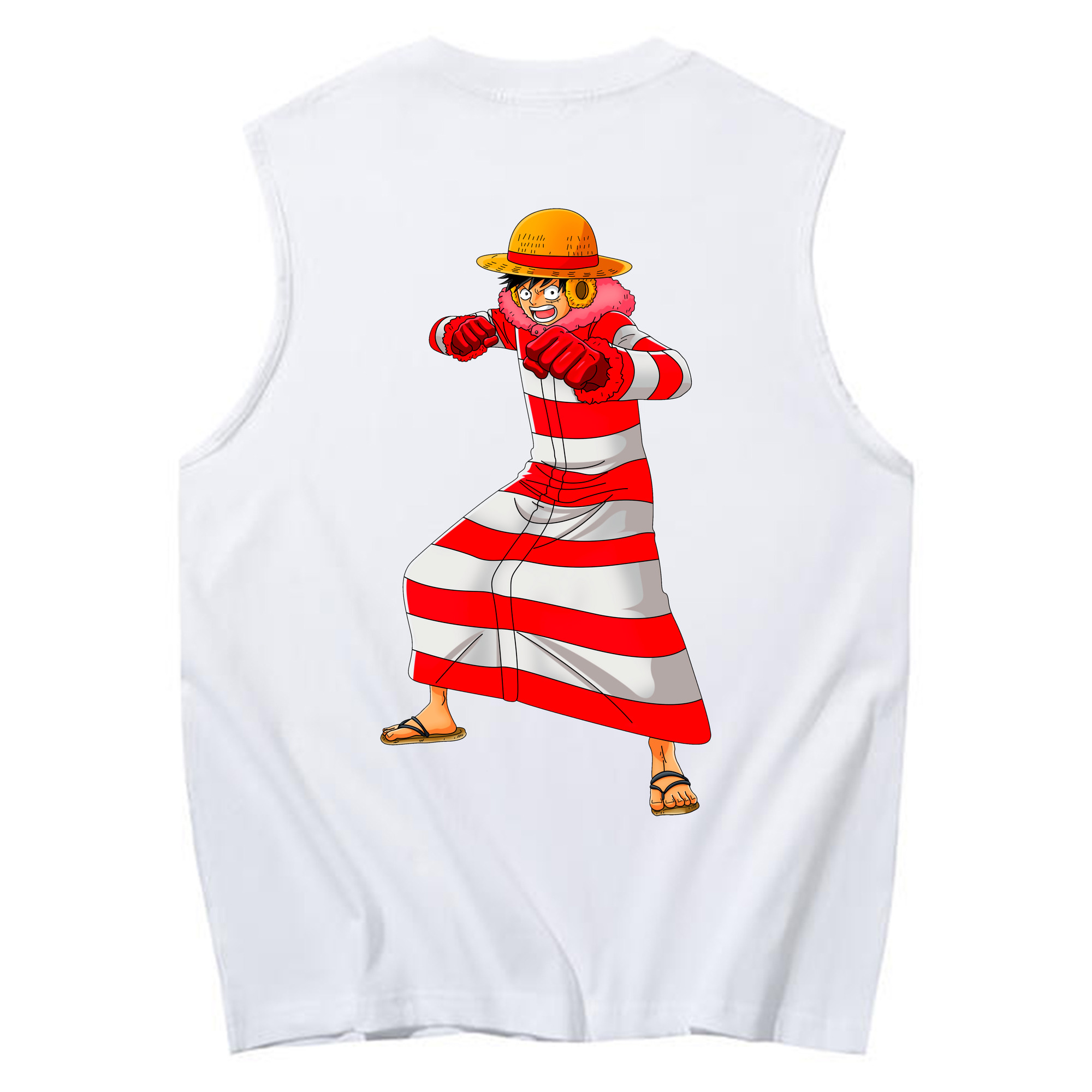 ワンピース モンキー・D・ルフィ ONE PIECE Monkey D. Luffy コットン100％タンクトップ（背面プリント）