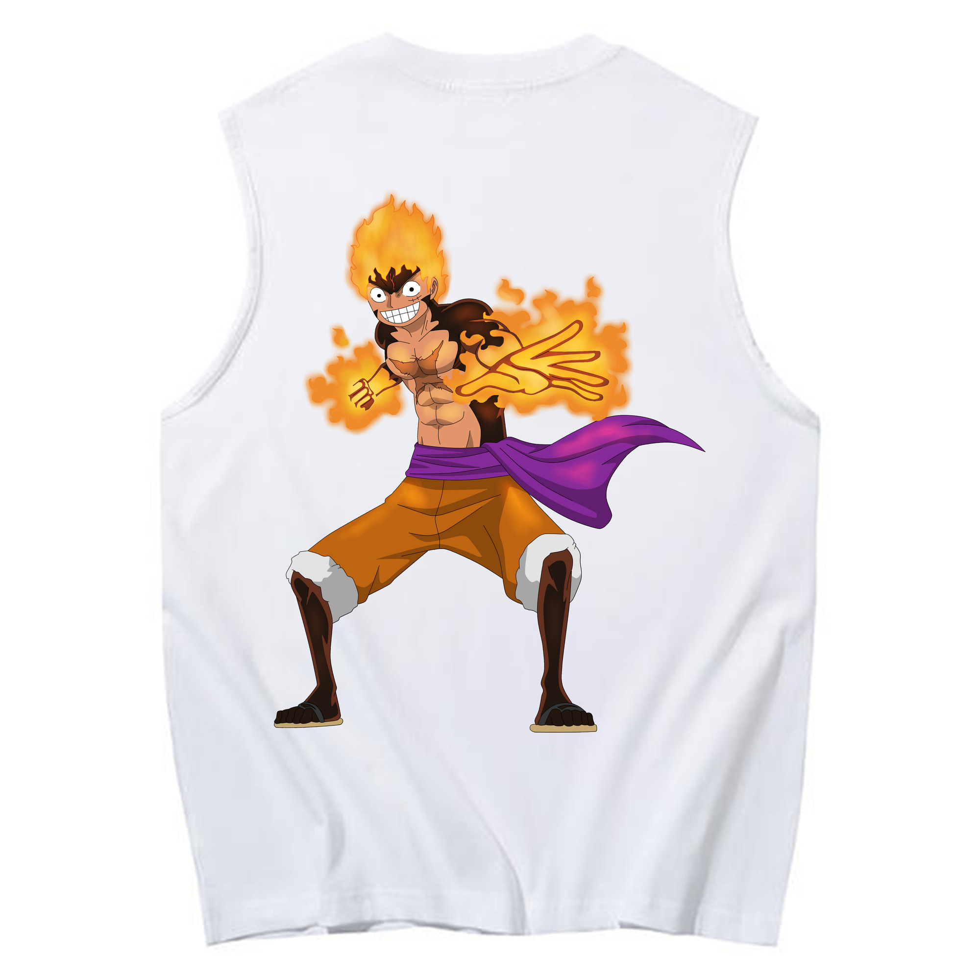 ワンピース モンキー・D・ルフィ ONE PIECE Monkey D. Luffy コットン100％タンクトップ（背面プリント）