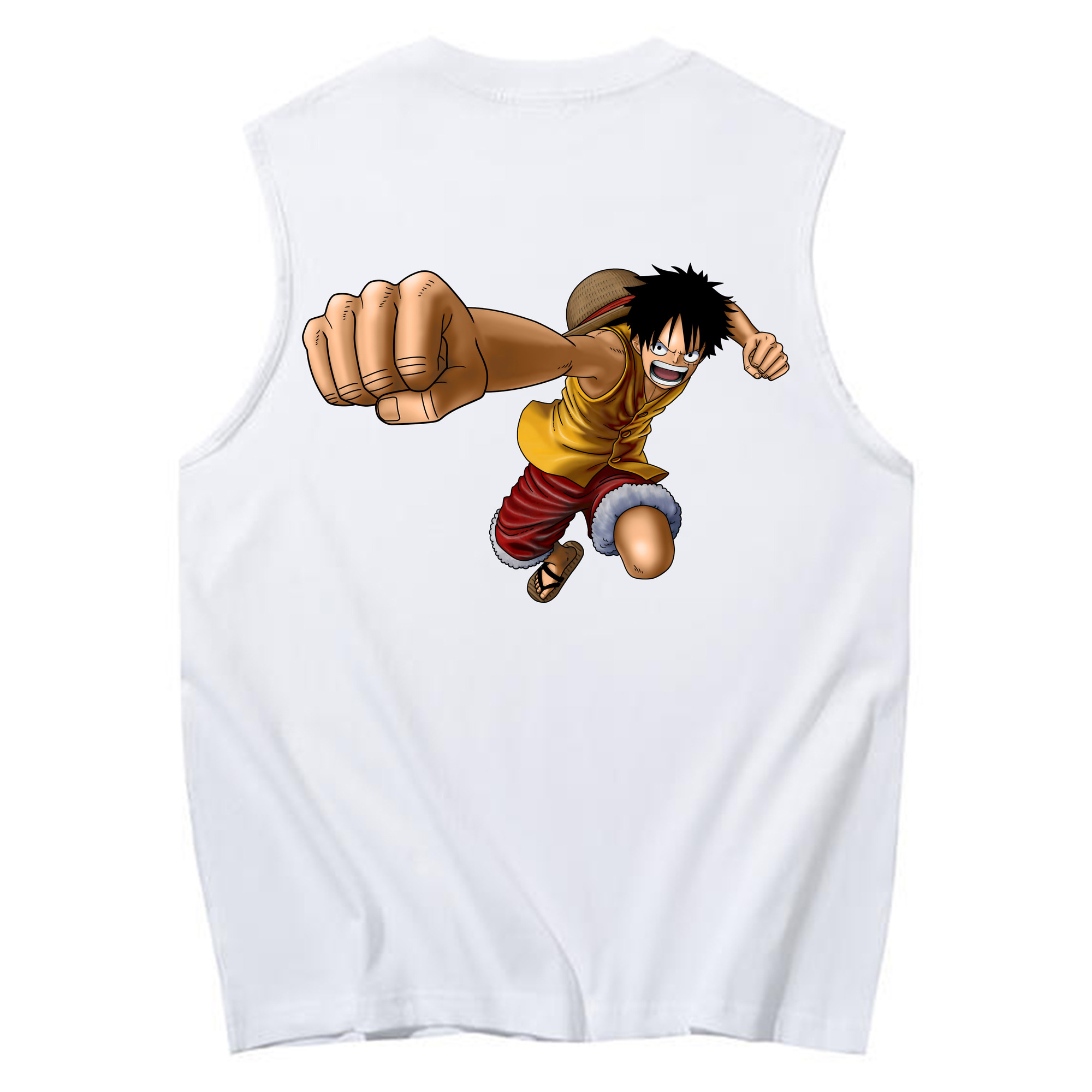 ワンピース モンキー・D・ルフィ ONE PIECE Monkey D. Luffy コットン100％タンクトップ（背面プリント）