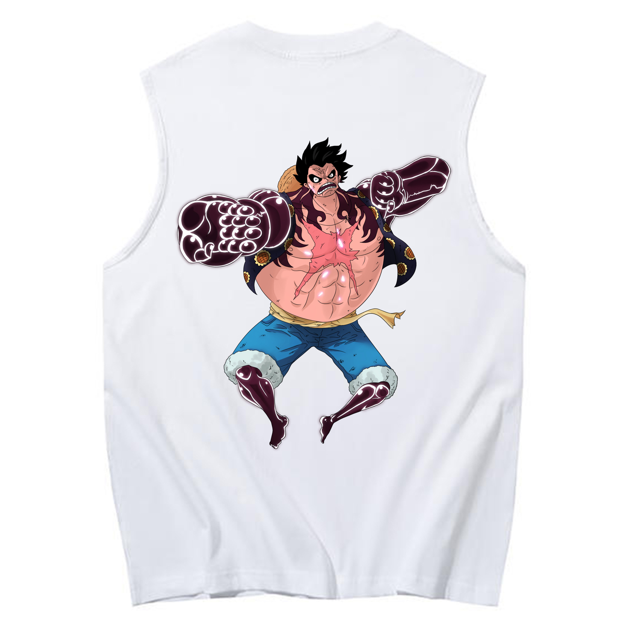 ワンピース モンキー・D・ルフィ ONE PIECE Monkey D. Luffy コットン100％タンクトップ（背面プリント）
