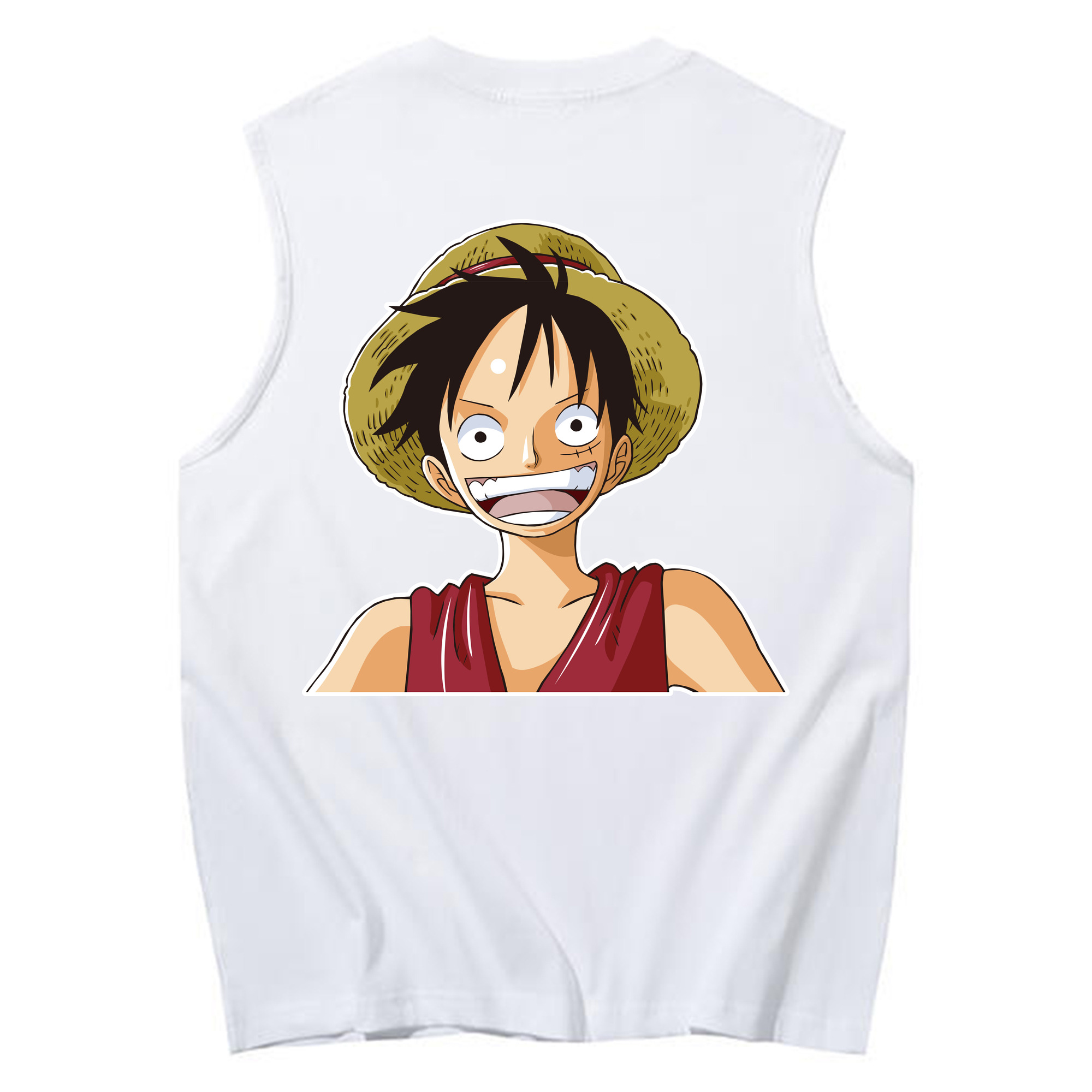 ワンピース モンキー・D・ルフィ ONE PIECE Monkey D. Luffy コットン100％タンクトップ（背面プリント）