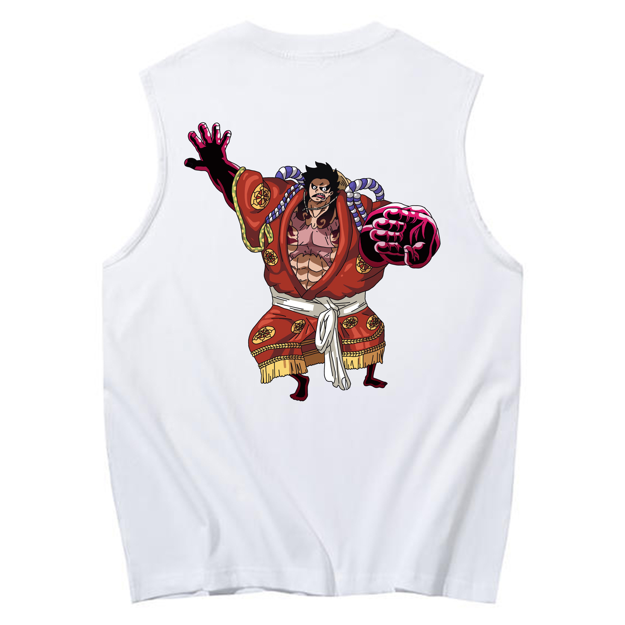 ワンピース モンキー・D・ルフィ ONE PIECE Monkey D. Luffy コットン100％タンクトップ（背面プリント）